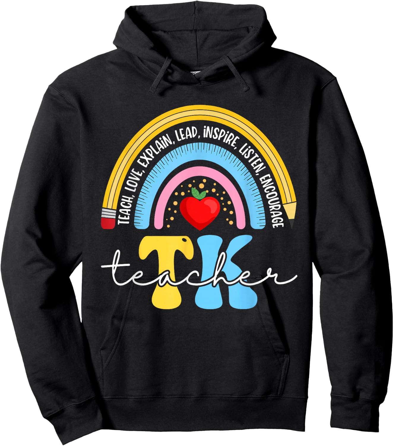 Tk Teacher Retro Back To School Transitional Kindergarten Men Women Hoodie - Hoodie | Black