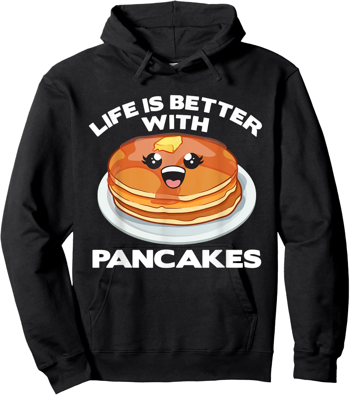 Cool Pancake Art Women Pancake Lovers Hotcake Hoodie - Hoodie | Black