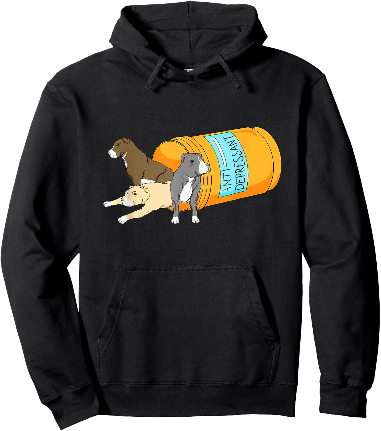 Antidepressant - Pitbull Dog Owner Animal Canine Lover Hoodie - Hoodie | Black