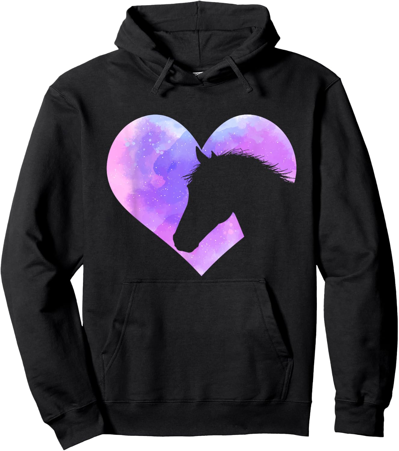 Horse Head Heart Shaped Design - Horseman Horseback Rider Hoodie - Hoodie | Black