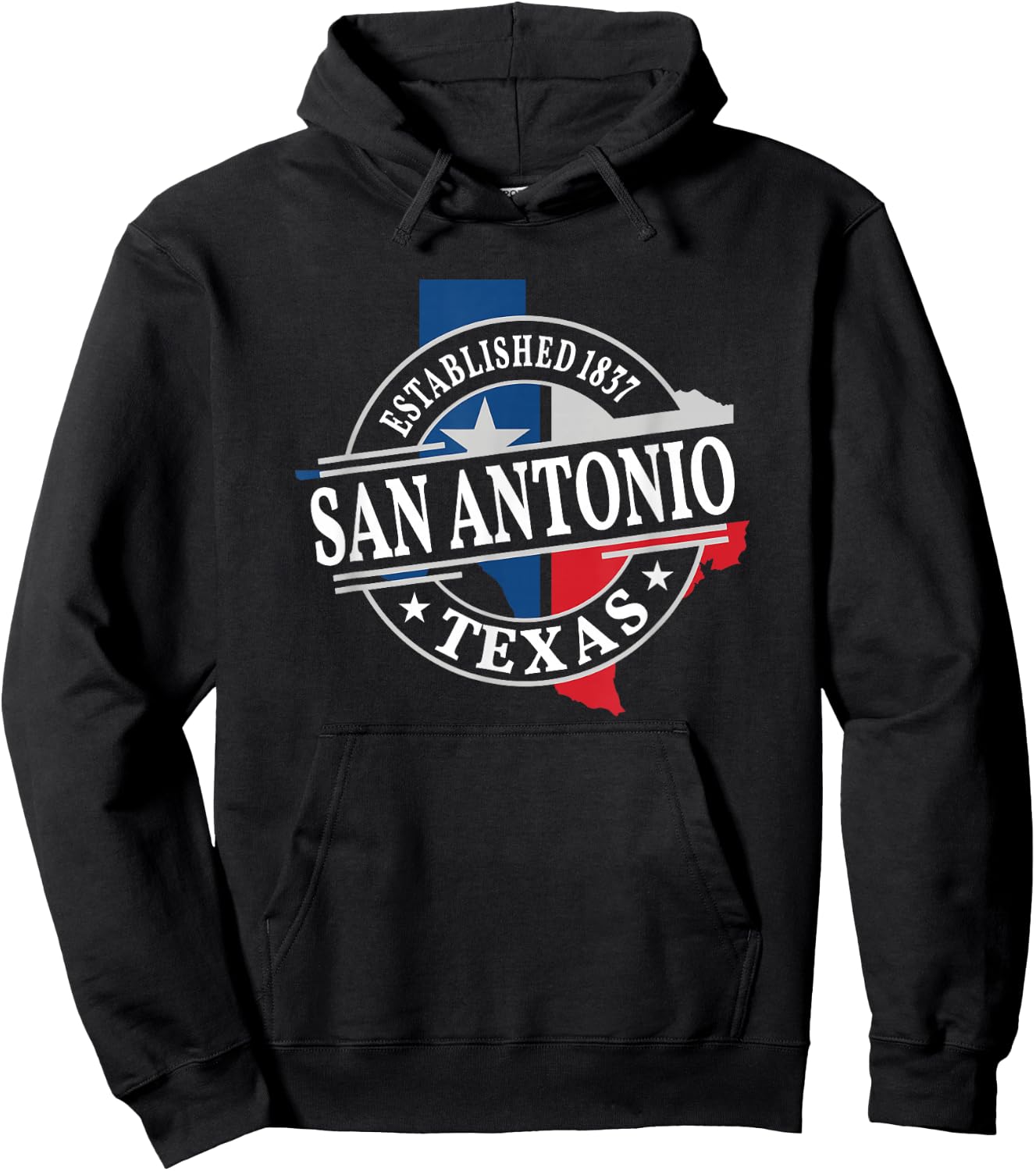 San Antonio Texas Black Heart Women's -Adults Small Short Sleeve Classic Fit Cotton Hoodie - Hoodie | Black