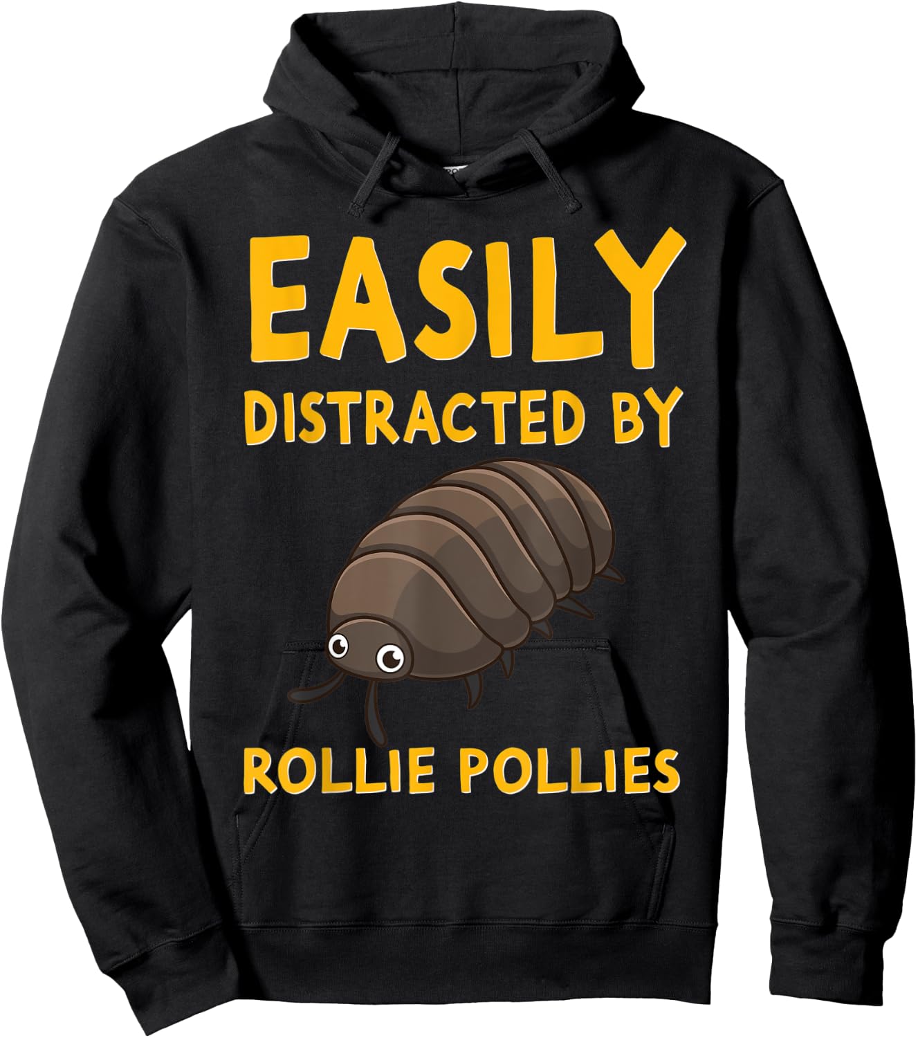 Easily Distracted By Rollie Pollies Funny Isopod Kawaii Hoodie - Hoodie | Black