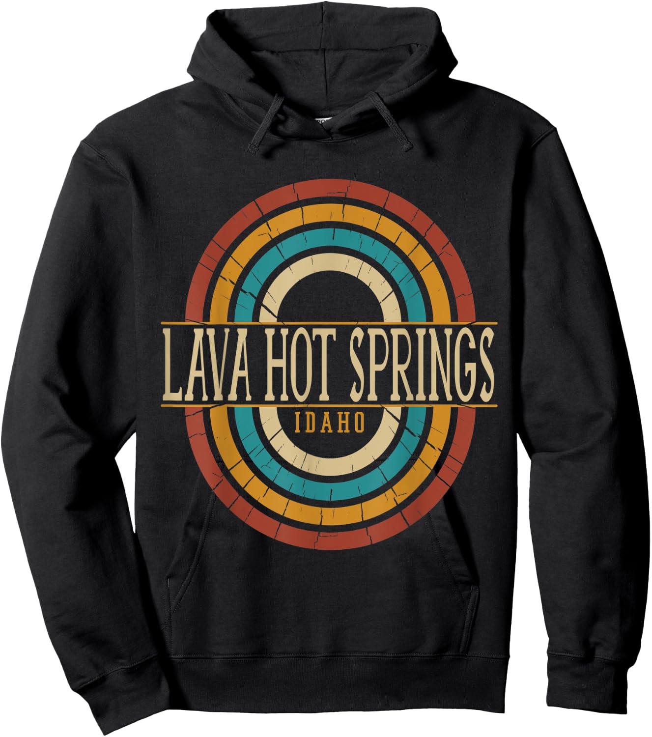 Vintage Retro Lava Hot Springs Idaho ID Women Men Souvenirs Hoodie - Hoodie | Black