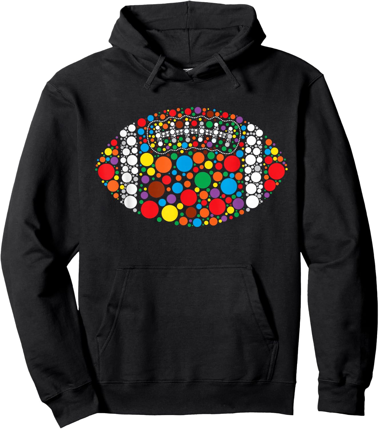 Colorful Polka Dot Football for Dots Day cool sports art Hoodie - Hoodie | Black