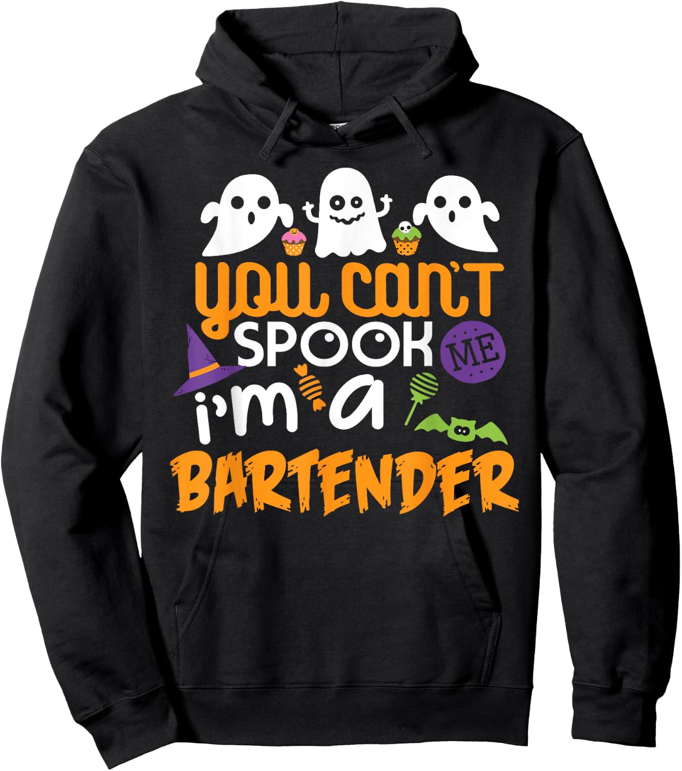 Bartender Halloween Shirt Costume Party Can't Spook Me Hoodie - Hoodie | Black