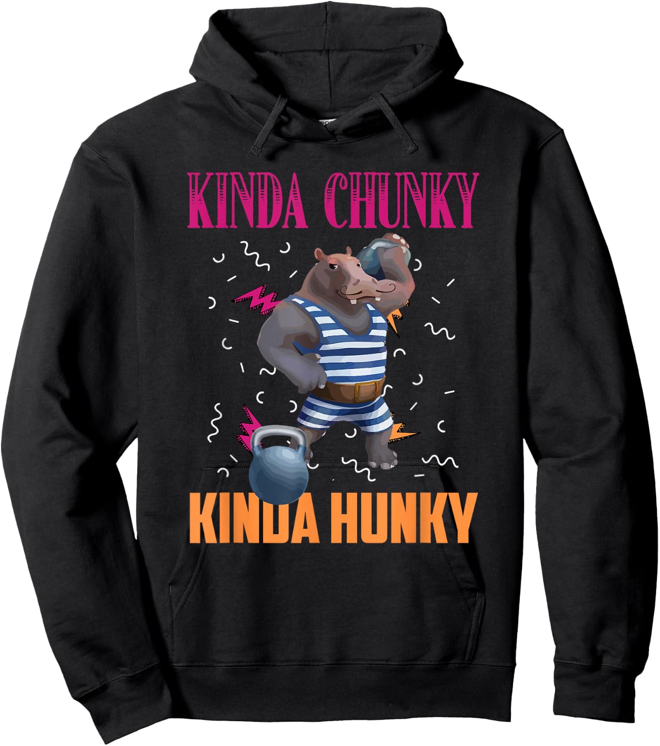 Kinda Chunky Kinda Hunky Weightlifting Bodybuilding Gym Hoodie - Hoodie | Black