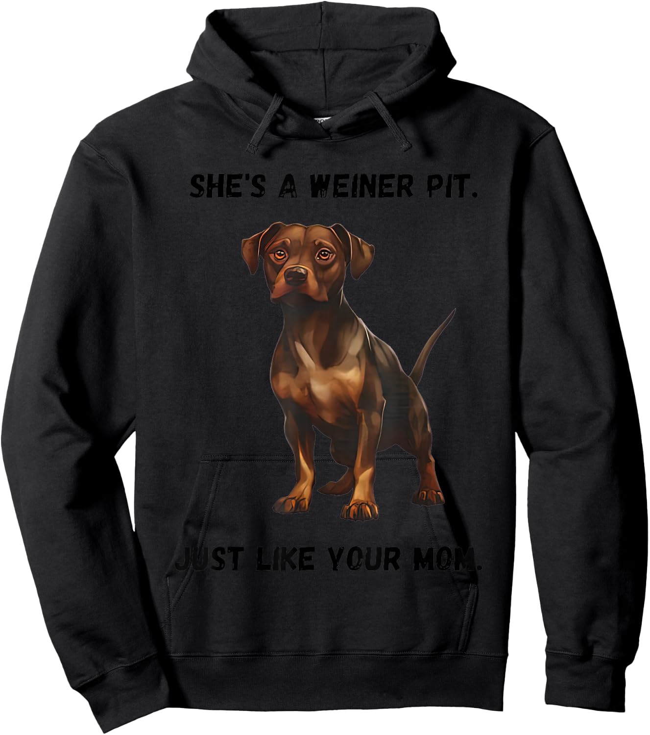 She’s A Weiner Pit Just Like Your Mom Dog Hoodie - Hoodie | Black