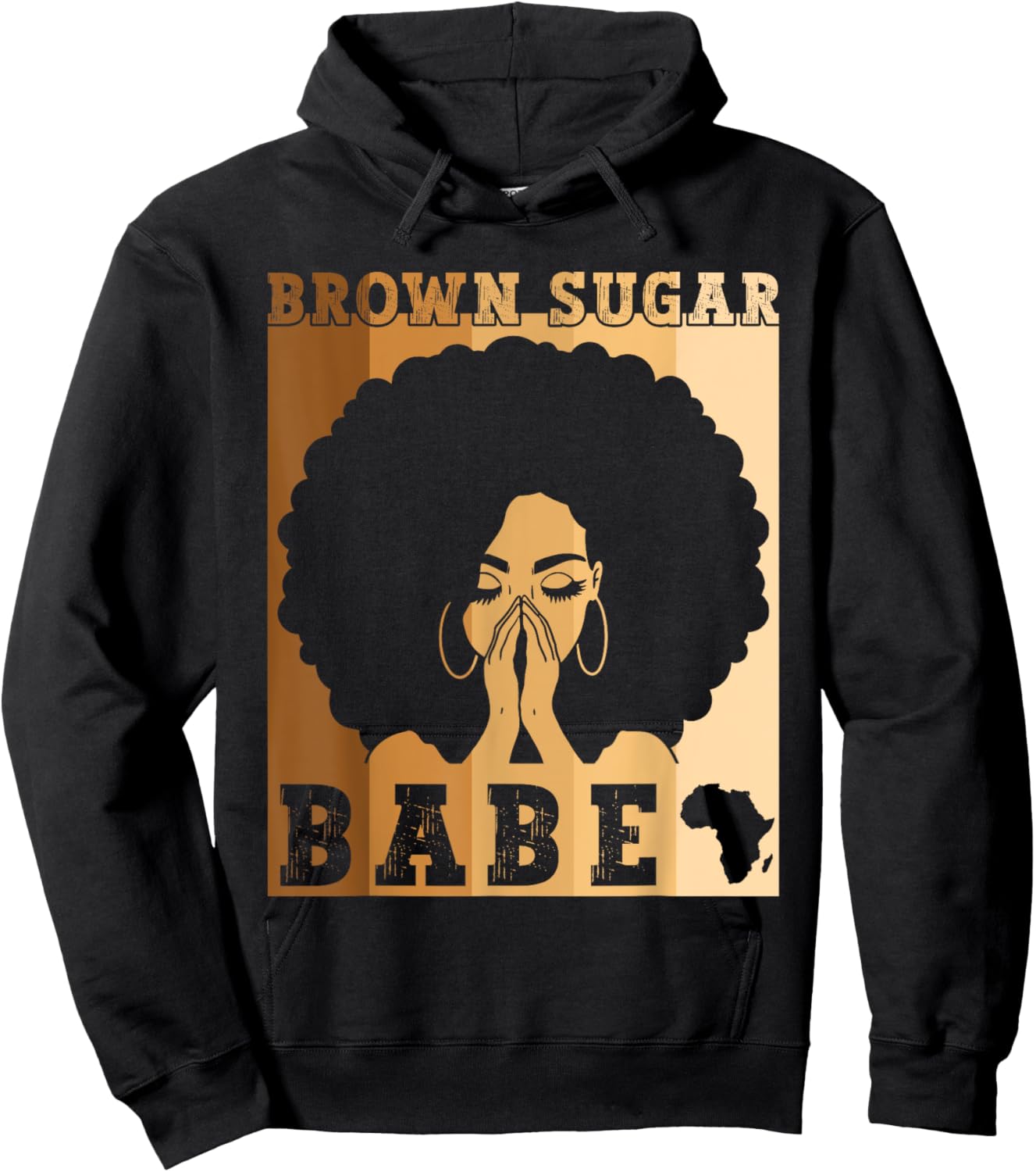 Brown Sugar Babe Afro Queen Black Women Black History Month Hoodie - Hoodie | Black