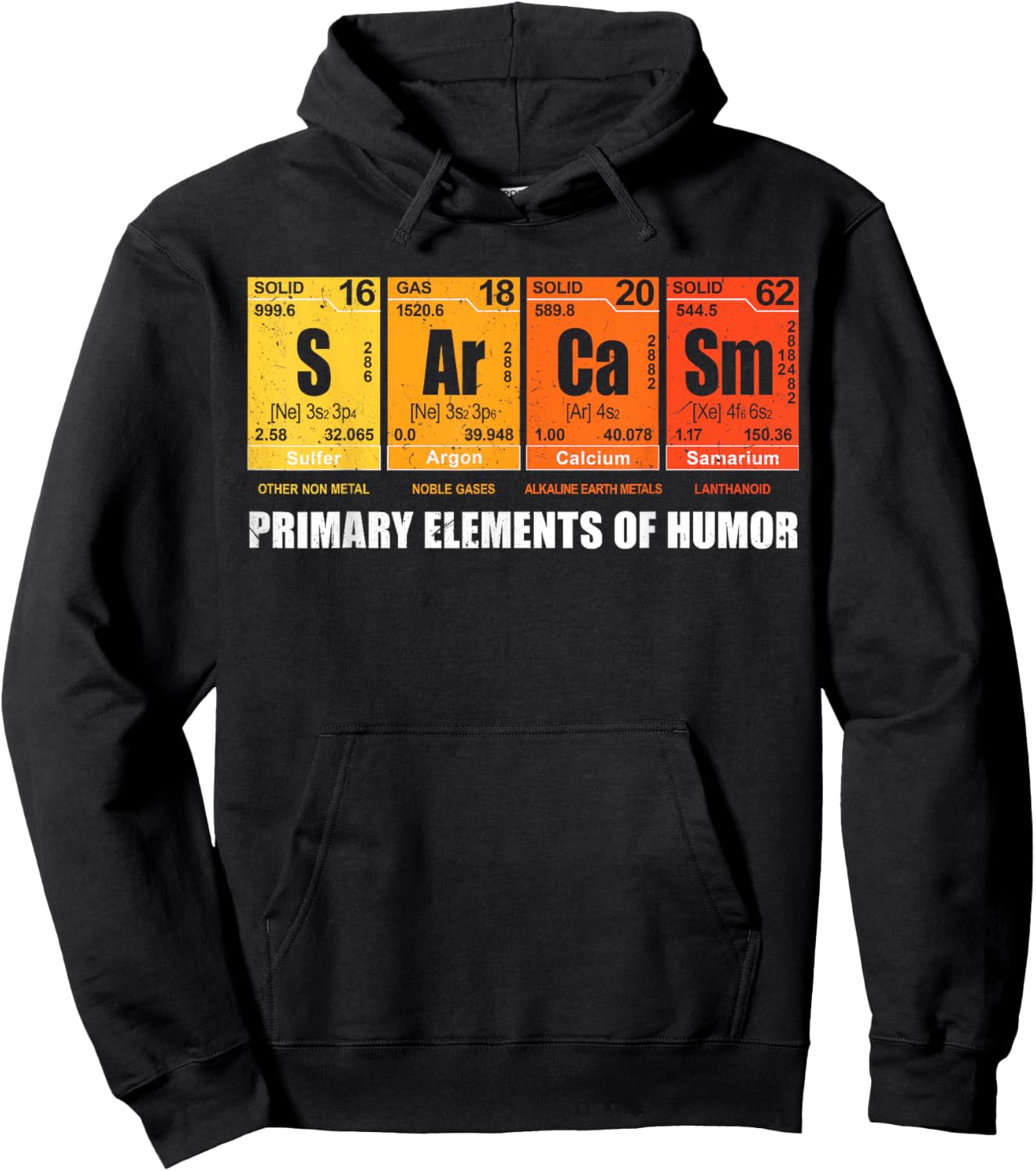 Sarcasm Elements Of Humor Periodic Table Graphic Hoodie - Hoodie | Black