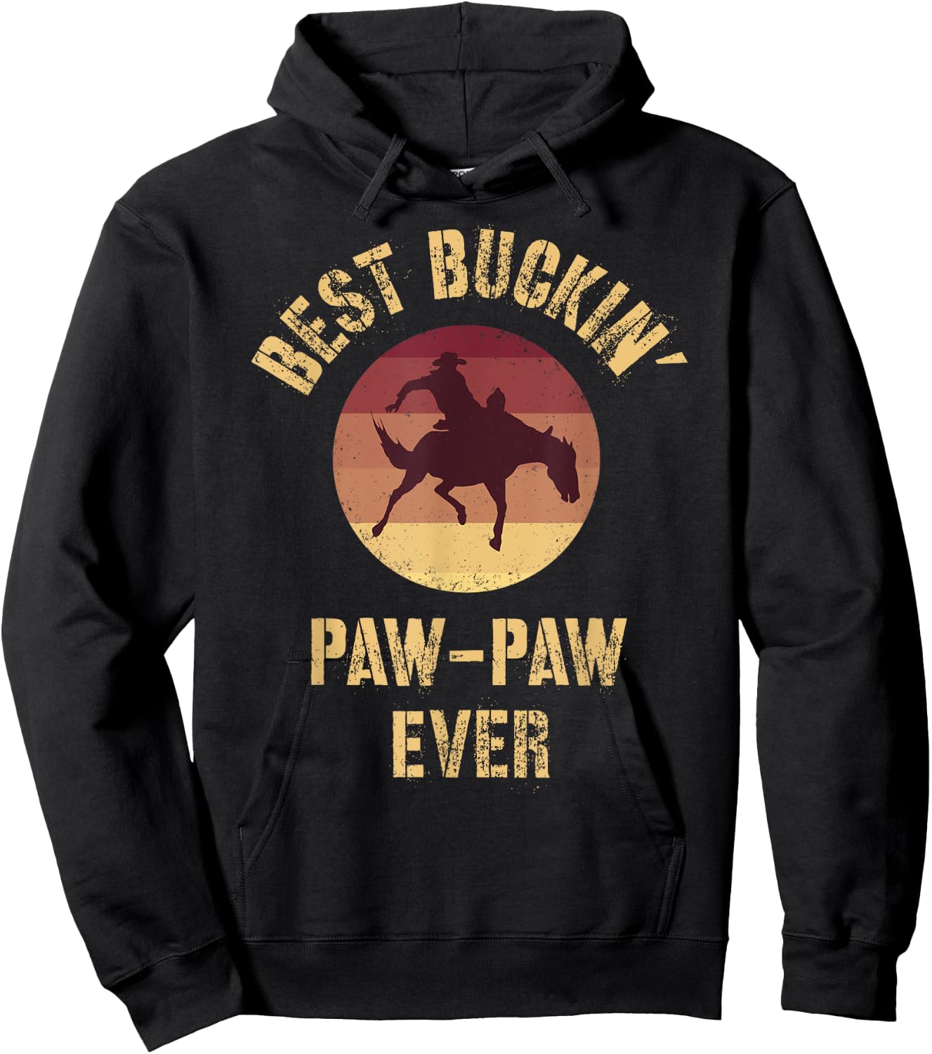 Best Buckin' Paw-Paw Ever Western Rodeo Cowboy Bucking Horse Hoodie - Hoodie | Black