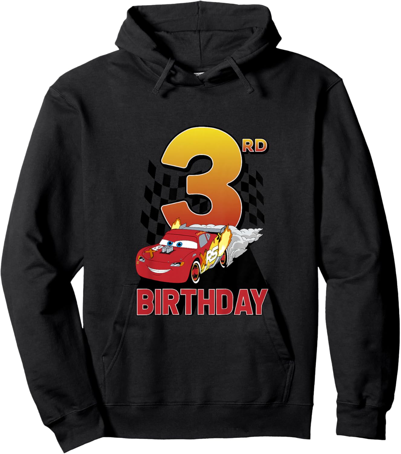 Kids Disney Pixar Cars Lightning McQueen Youth 3rd Birthday Hoodie - Hoodie | Black