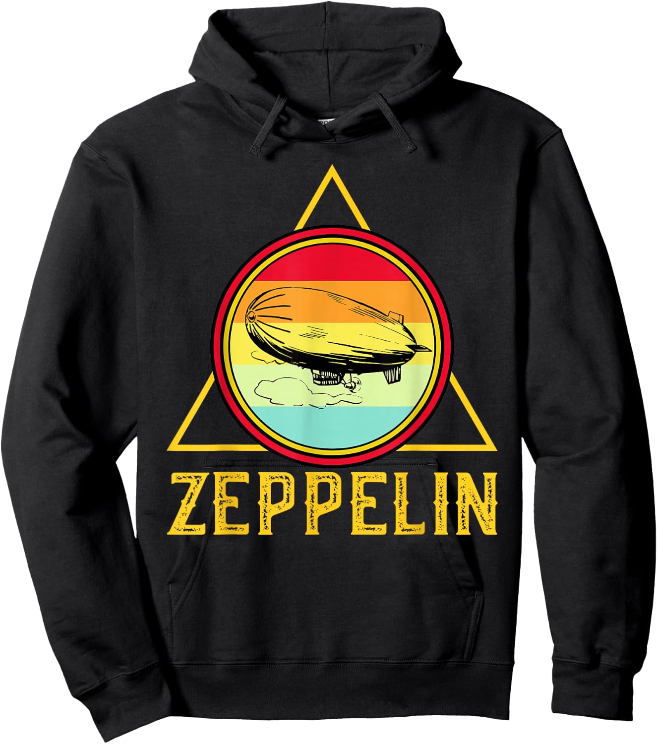 Vintage Retro Zeppelin - 70s 80s Dirigible Airship Blimp Hoodie - Hoodie | Black