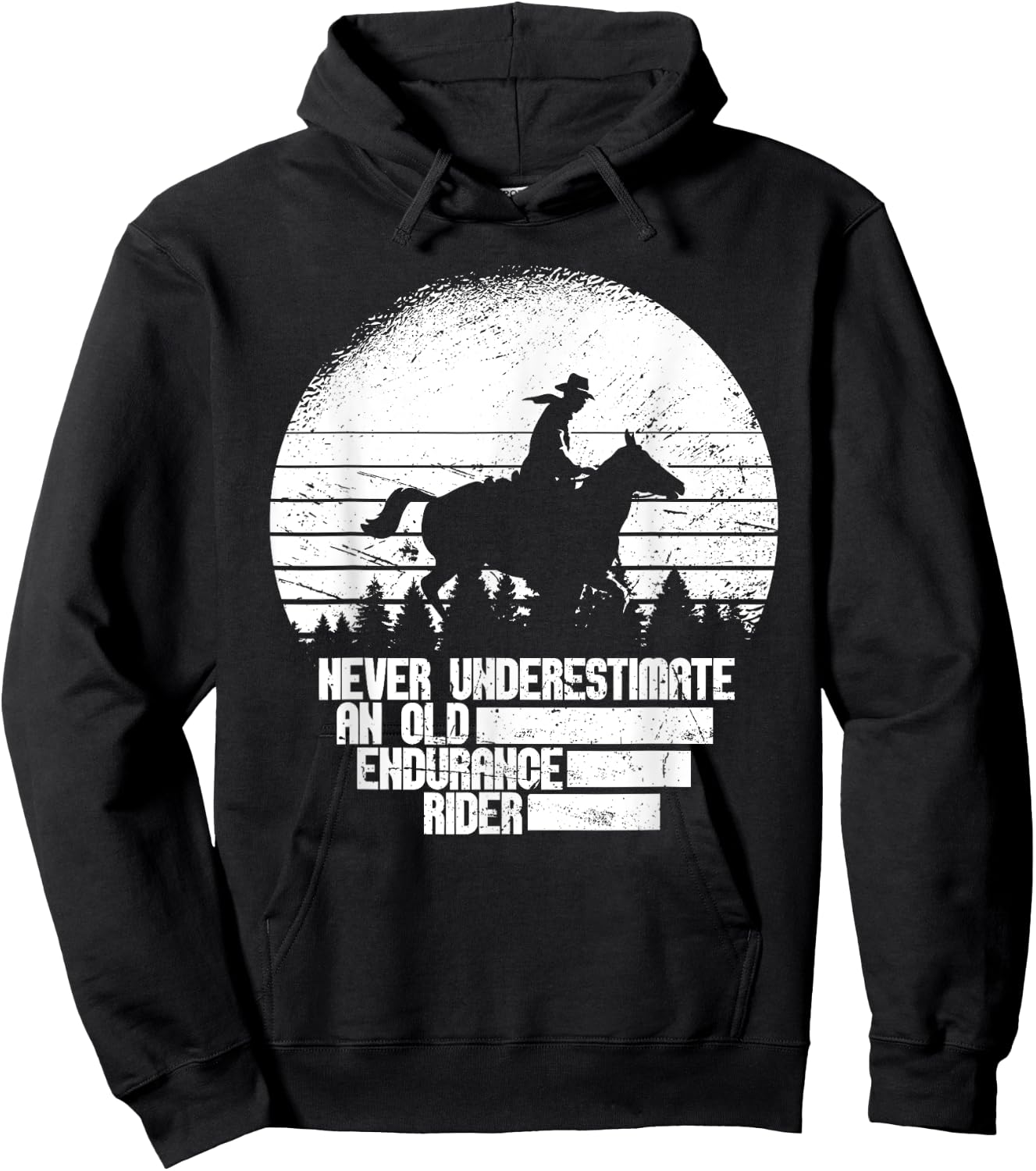 Retro Horse Riding Equestrian - Vintage Endurance Riding Hoodie - Hoodie | Black