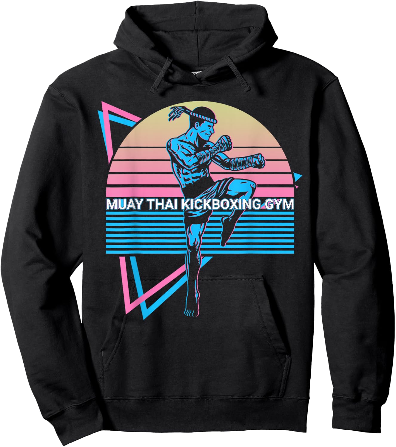 Muay Thai Kickboxing Retro Muay Thai Kickboxing Gym Hoodie - Hoodie | Black