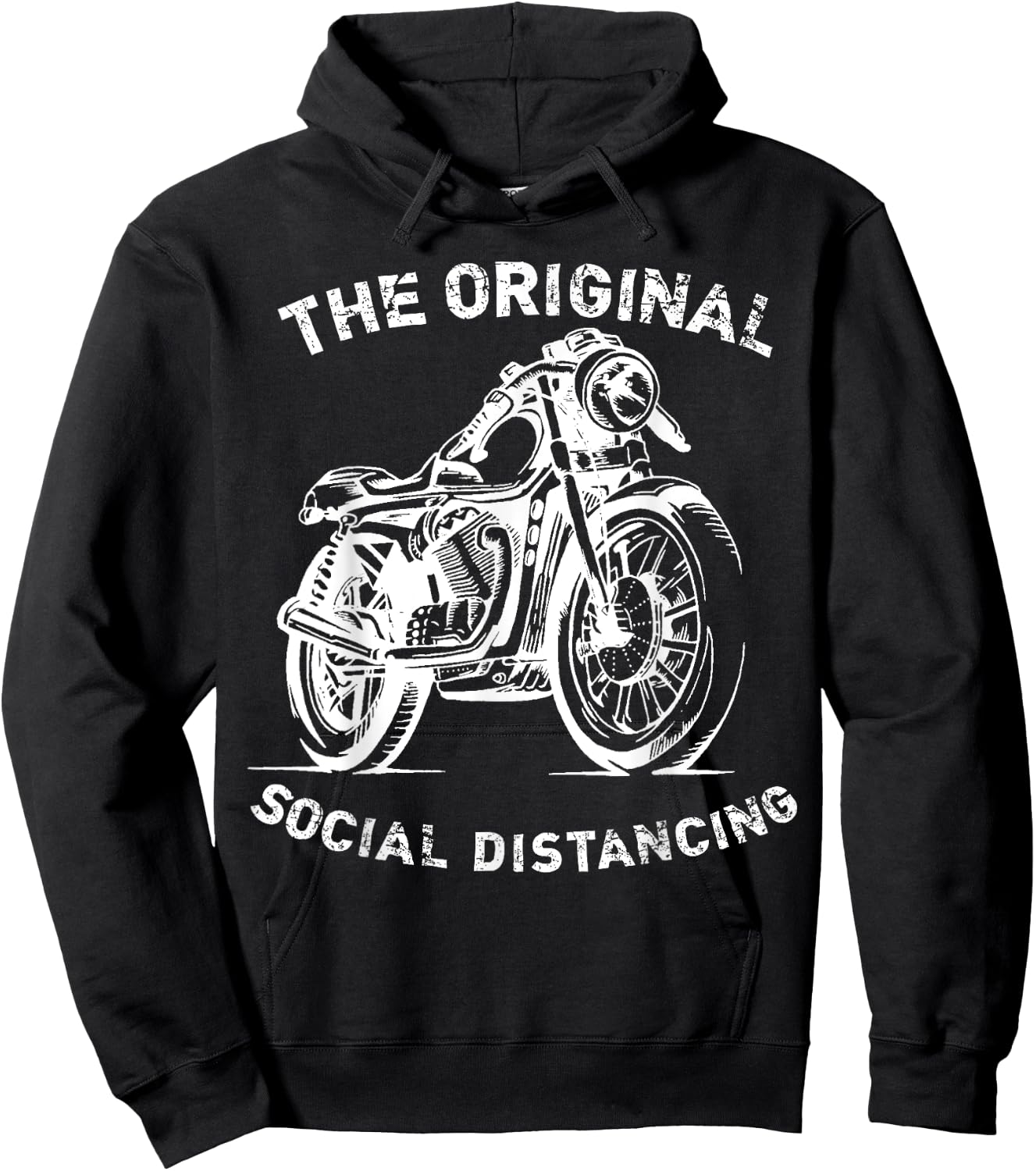 Funny Motorcycle Original Social Distancing Hoodie - Hoodie | Black
