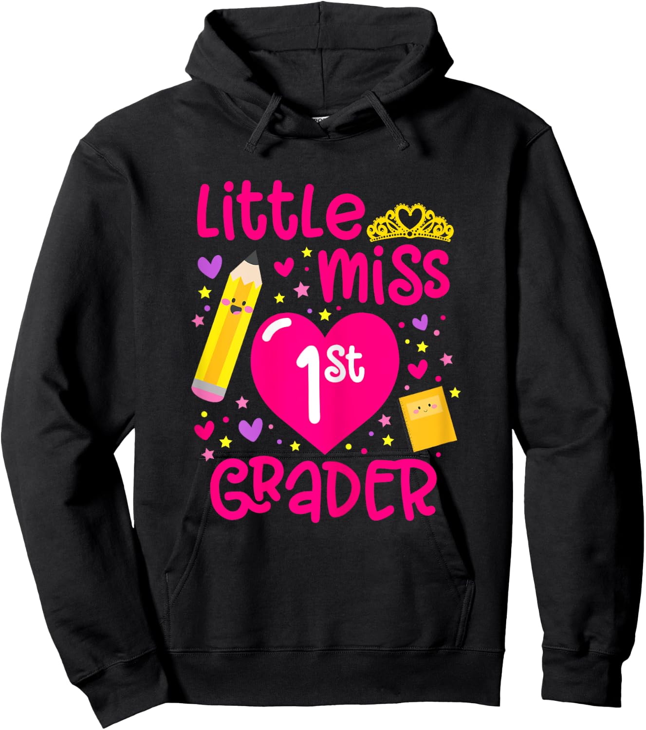 Little Miss 1st Grader 1st Grade Girl First Day Of School Hoodie - Hoodie | Black