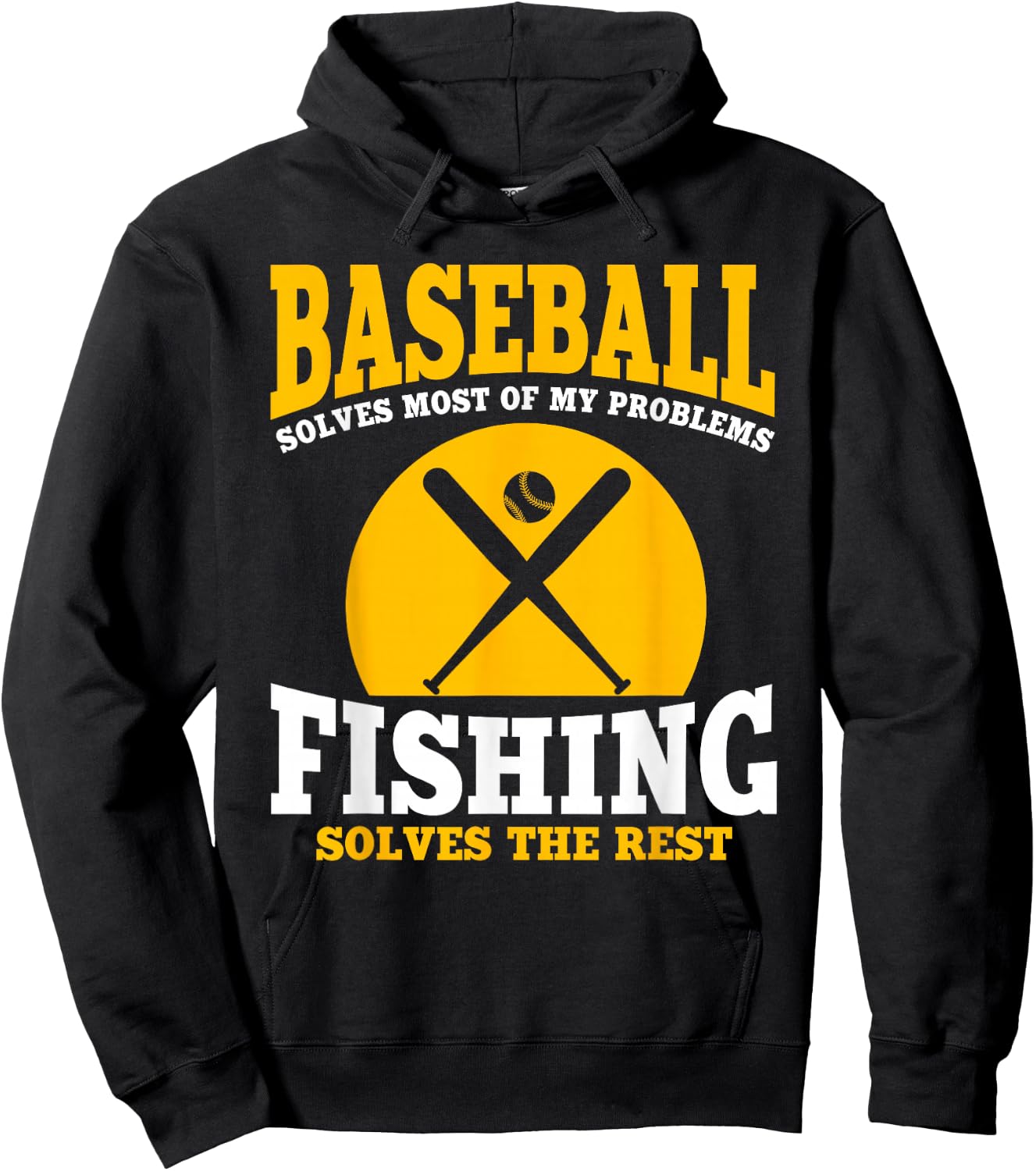 Funny Baseball And Fishing Outfit Love Catch Fish Hoodie - Hoodie | Black