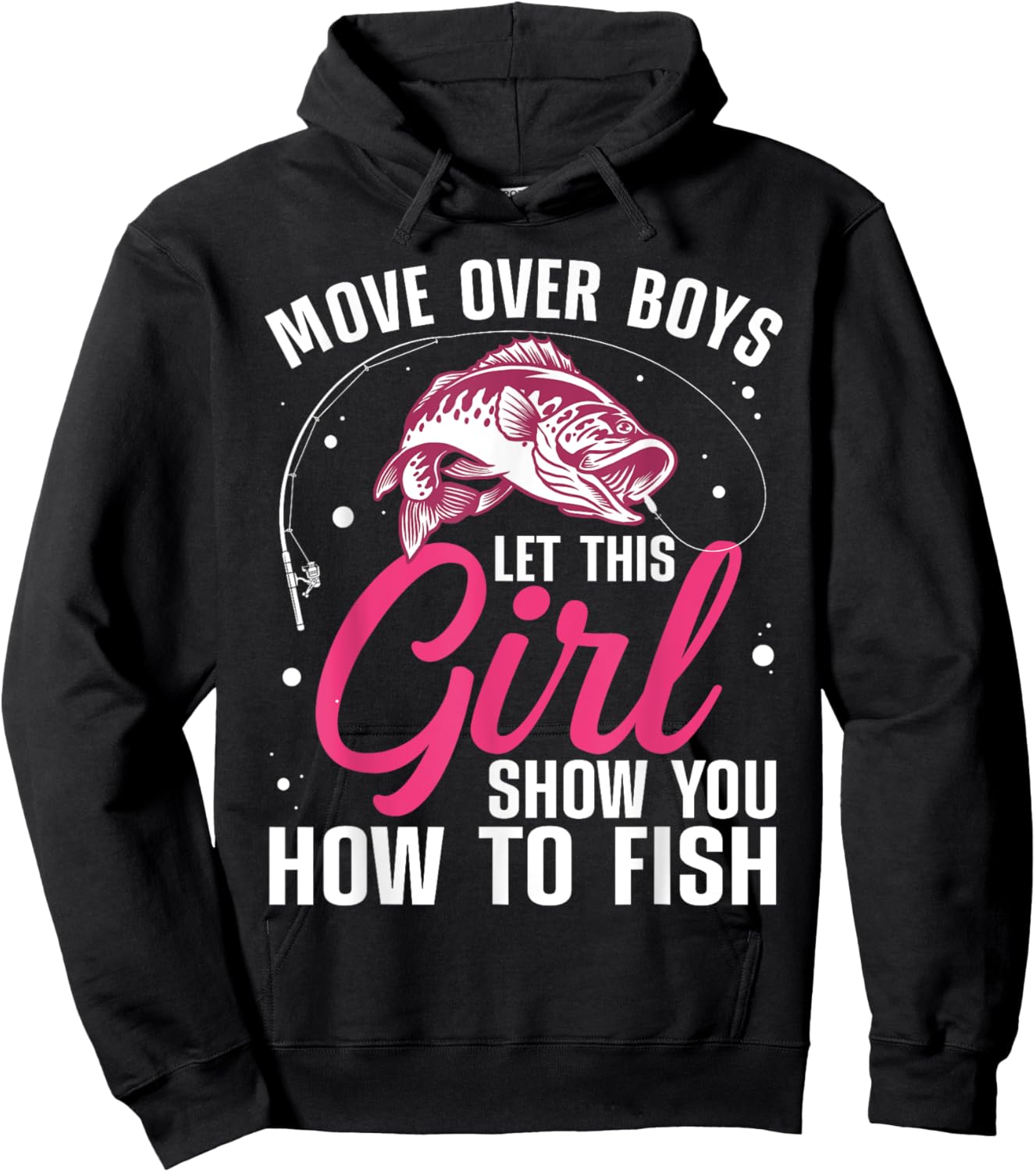 Funny Fishing Design For Girls Women Fisherman Fishing Lover Hoodie - Hoodie | Black