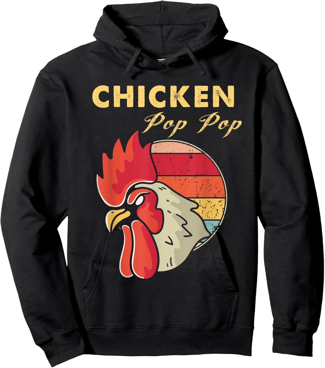 Chicken Pop Pop Grandpa Poultry Farmer Vintage Hoodie - Hoodie | Black