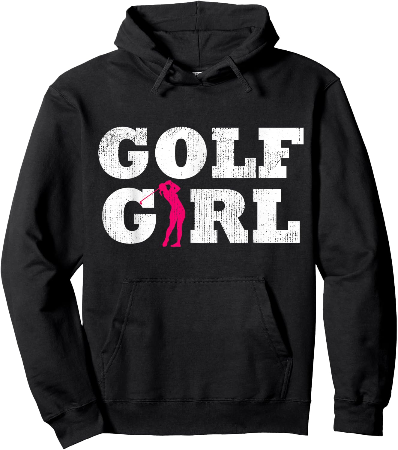 Golf Girl Player Golfer Golfing Silhouette Sport Gift Hoodie - Hoodie | Black
