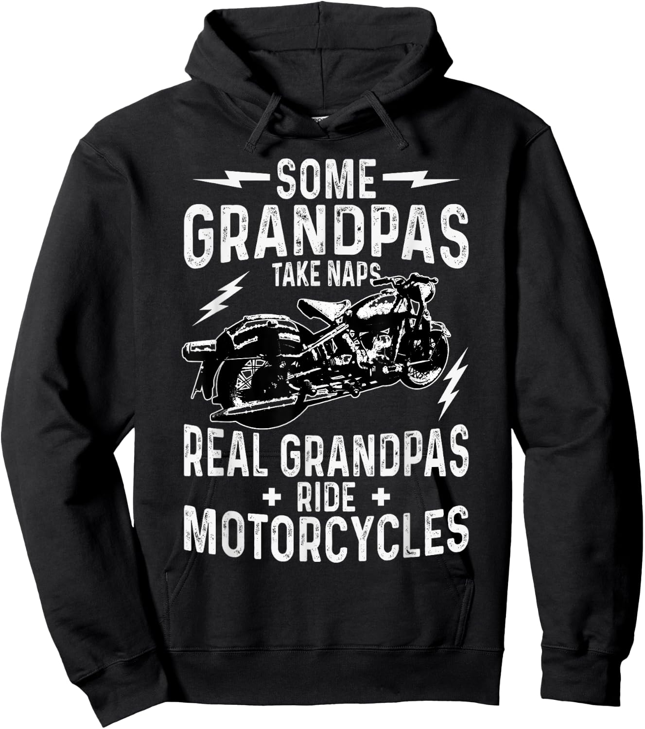 Some Grandpas Take Naps Real Grandpas Ride-Motorcycle Hoodie - Hoodie | Black