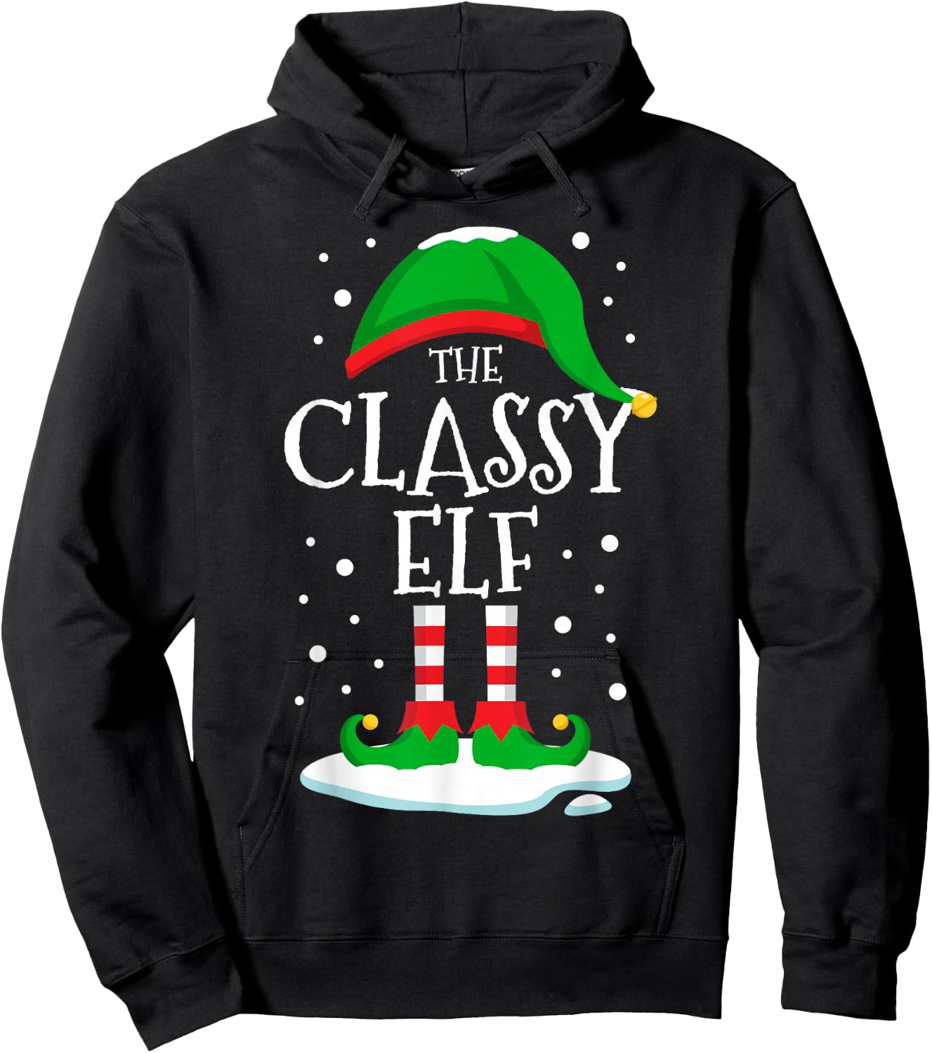 The Classy Elf Christmas Family Matching Xmas Group Funny Hoodie - Hoodie | Black