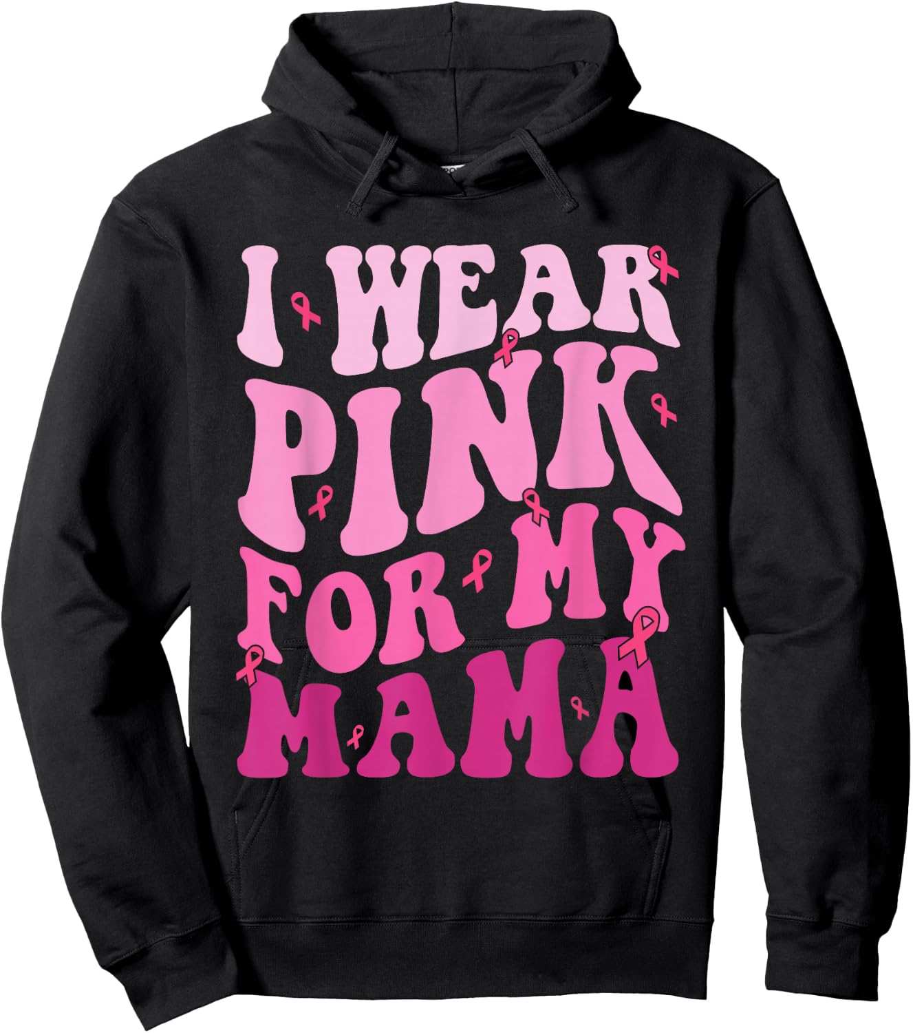 Breast Cancer Shirts for Kids I Wear Pink for my Mama Hoodie - Hoodie | Black
