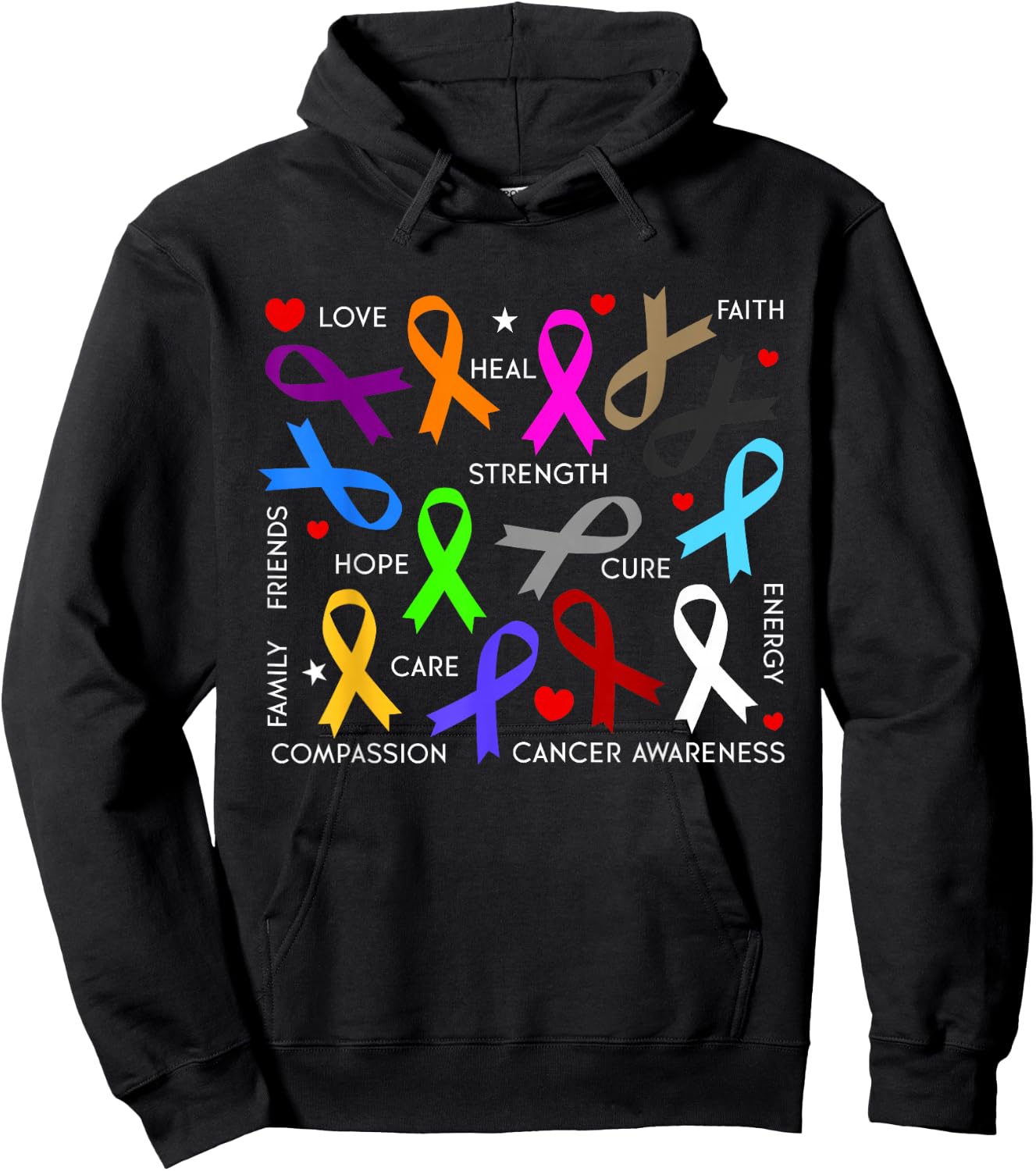 Cancer Awareness - Fight Cancer Ribbons Hoodie - Hoodie | Black