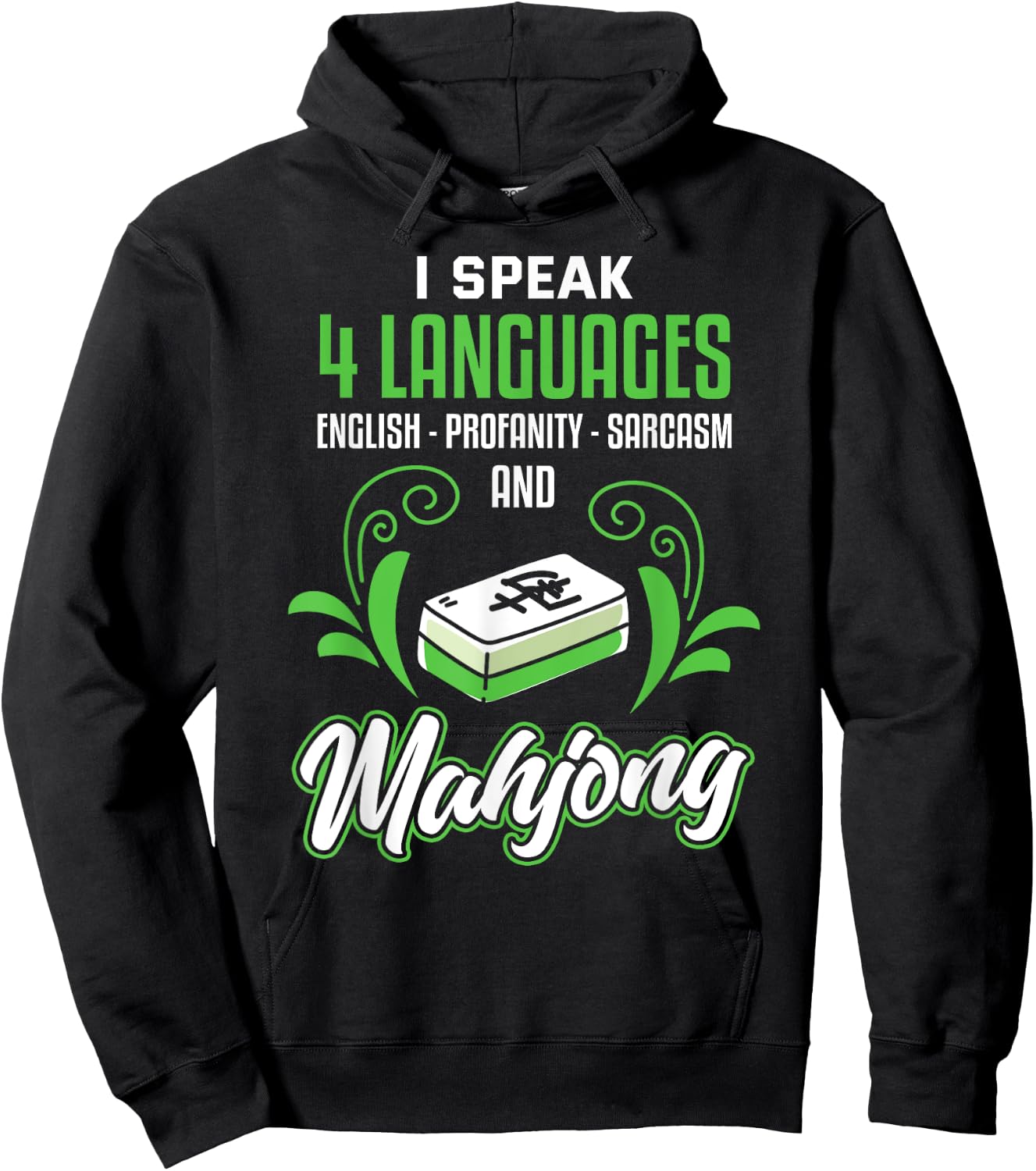 Funny Mahjong Shirt Sarcastic Game Mahjong Player Hoodie - Hoodie | Black