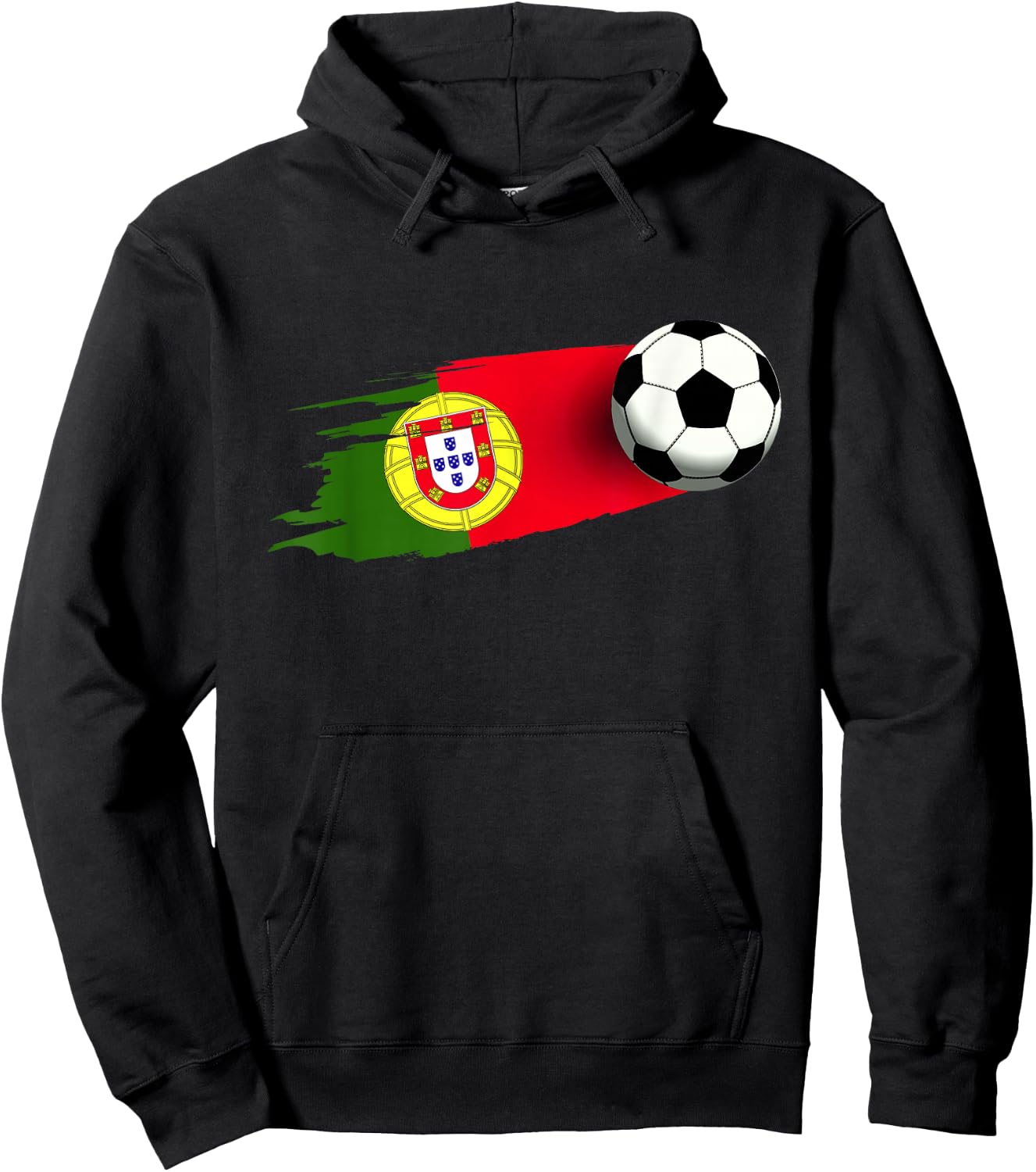 Portugal Flag Jersey Portuguese Soccer Team Portuguese Hoodie - Hoodie | Black