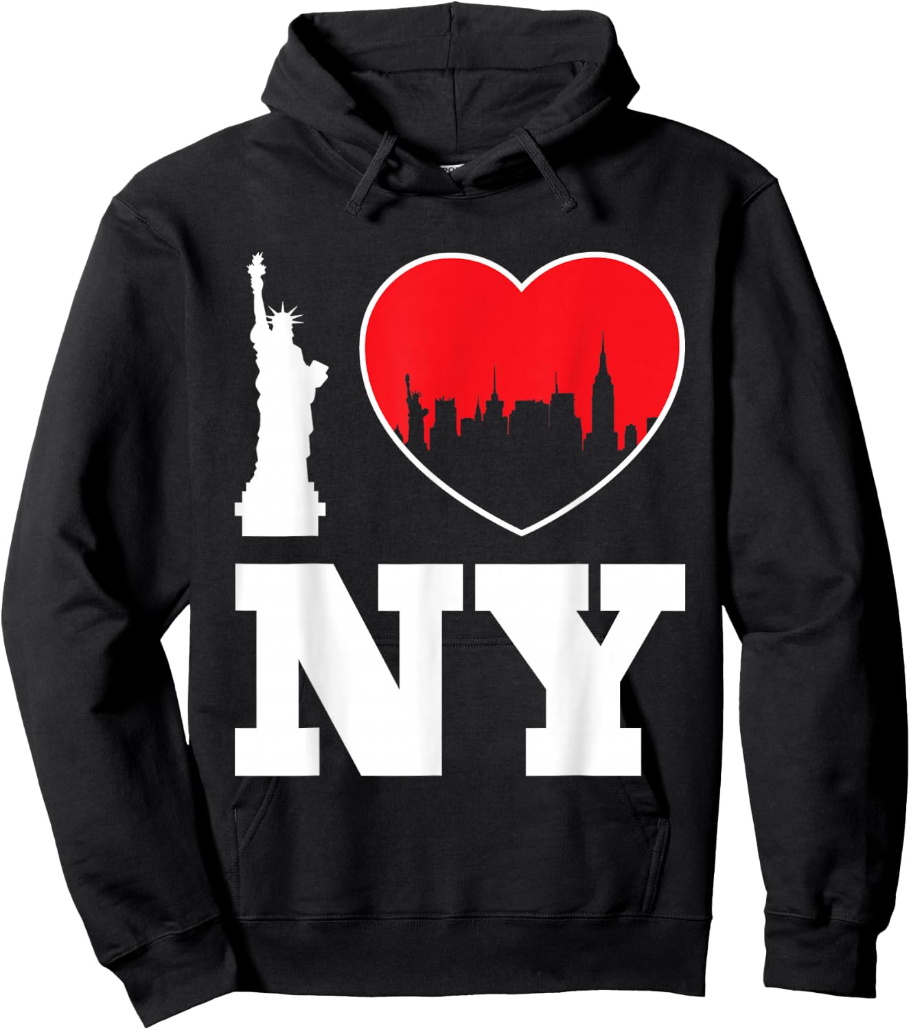 New York City Skyline Gift Big Apple State Souvenir NYC Hoodie - Hoodie | Black