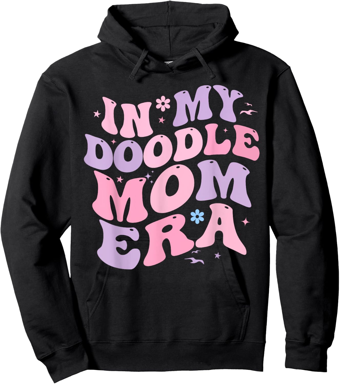 In My Doodle Mom Era Retro Funny Doodle Owner Doodle Mama Hoodie - Hoodie | Black