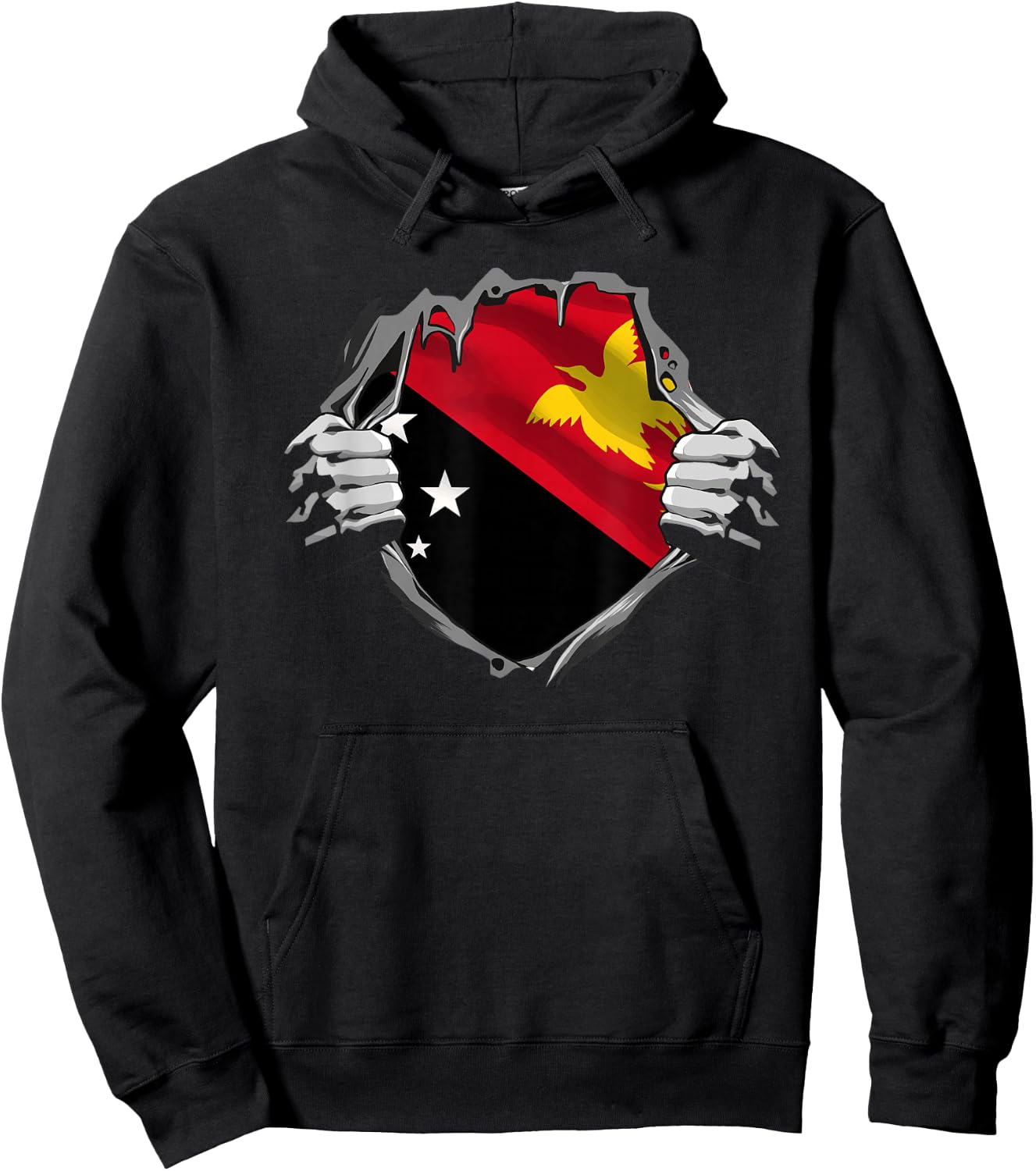 Funny Papua New Guinea Flag Country Oceania Hoodie - Hoodie | Black