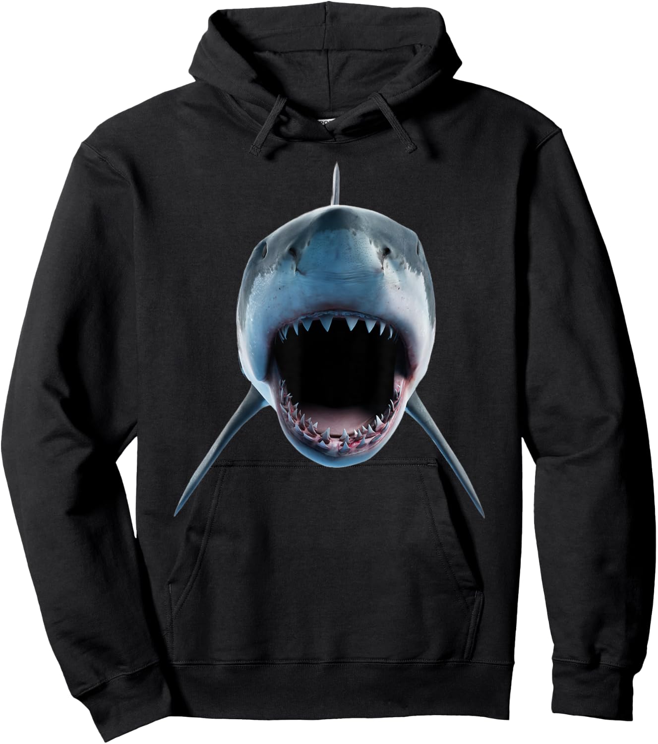realistic great white shark Attack for lovers of Fish Ocean Hoodie - Hoodie | Black