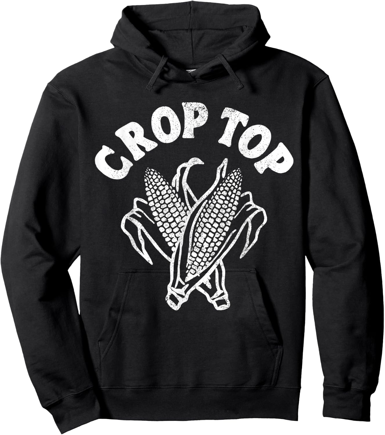 Funny Crop Top Corn Hoodie - Hoodie | Black