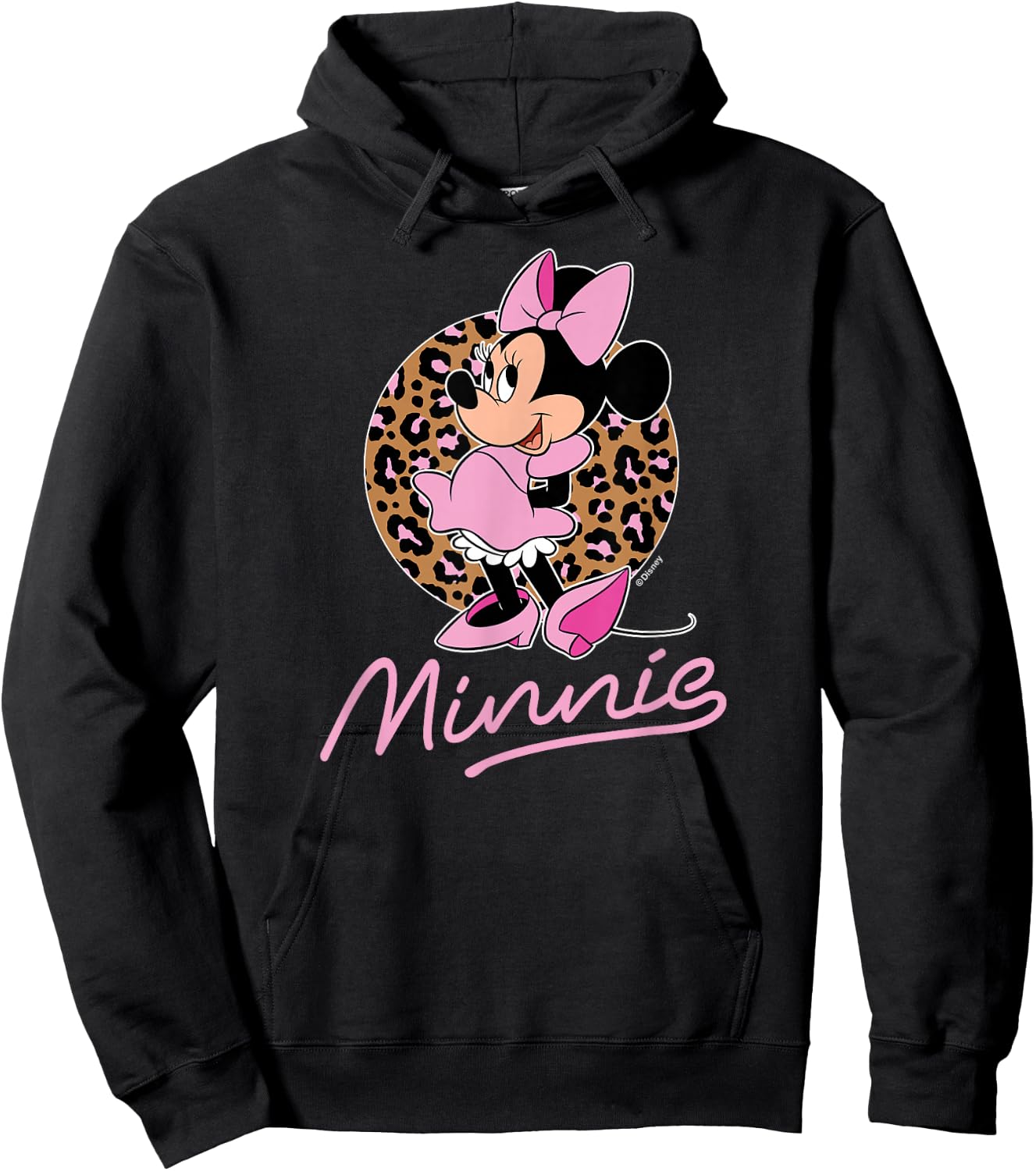 Disney - Minnie Leopard Print Hoodie - Hoodie | Black