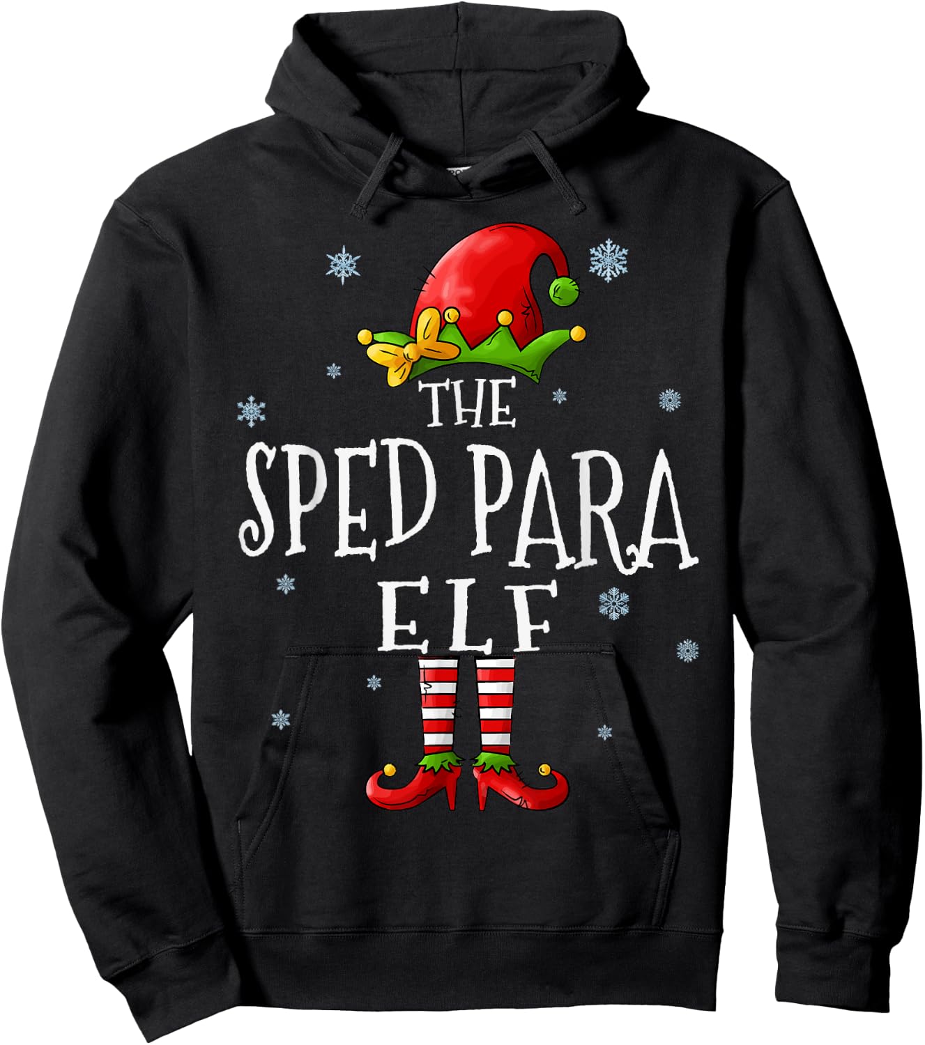 The Sped Para Elf Squad Funny Xmas Groupe Matching Christmas Hoodie - Hoodie | Black