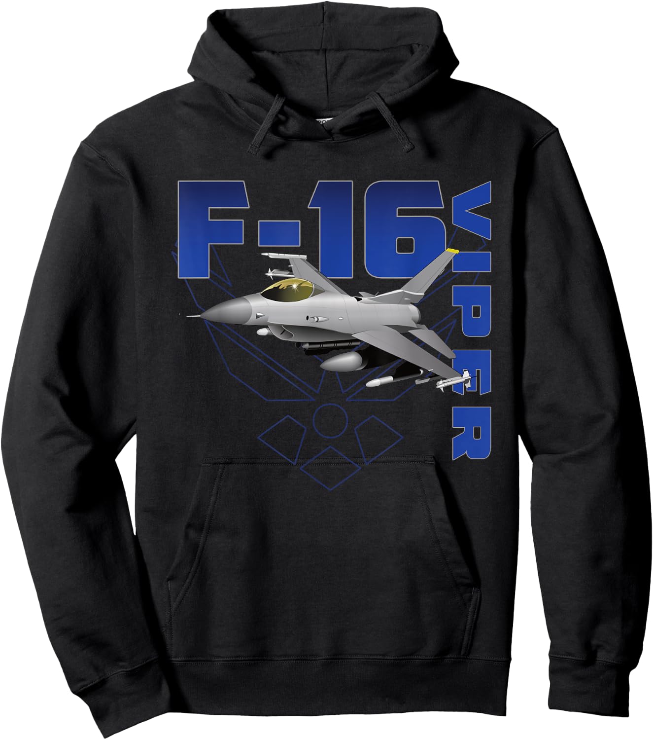 F-16 Viper Historic US Military Aircraft Hoodie - Hoodie | Black