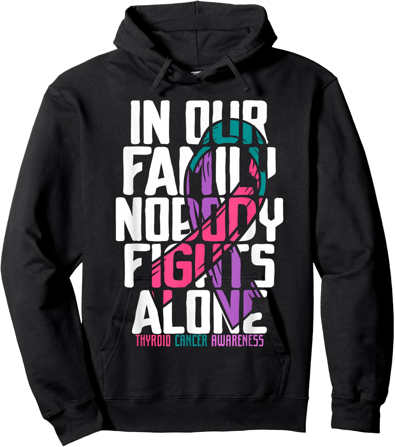 Thyroid Cancer Support Family Thyroid Cancer Awareness Hoodie - Hoodie | Black