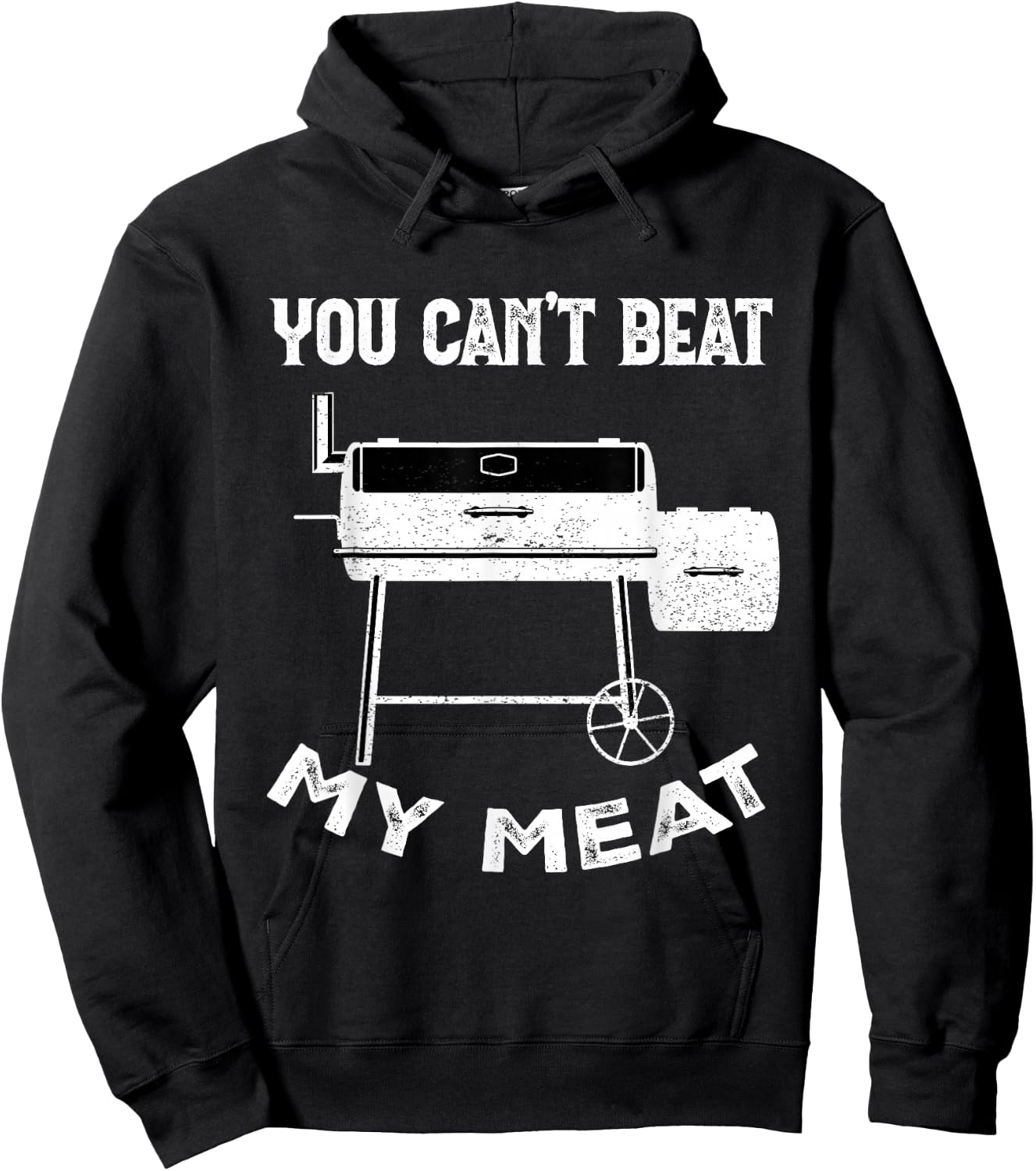 Funny Smoking Grilling Party Smoker You Can't Beat My Meat Hoodie - Hoodie | Black