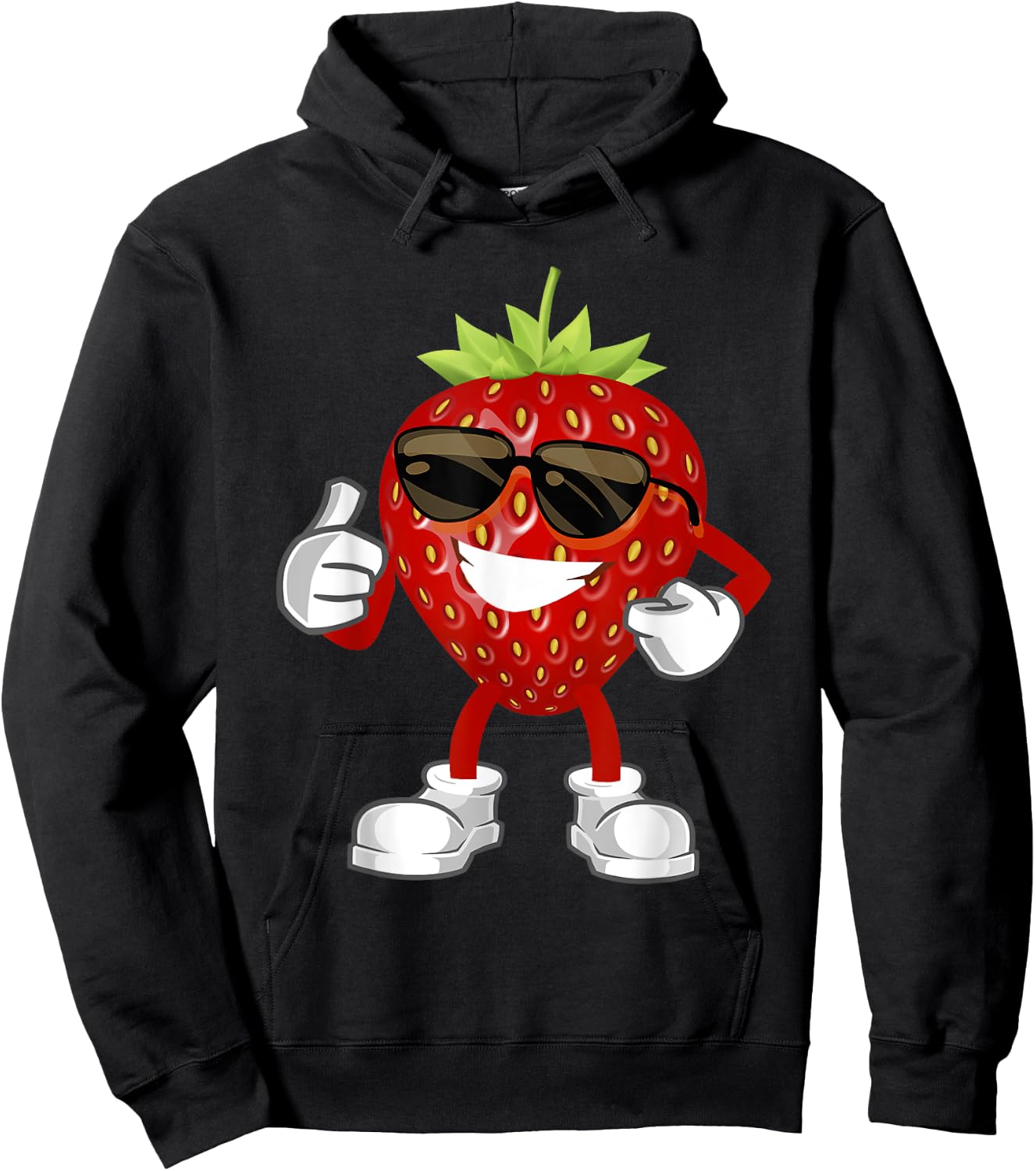 Sweet Strawberry Halloween Costume Strawberry Sunglusses Hoodie - Hoodie | Black