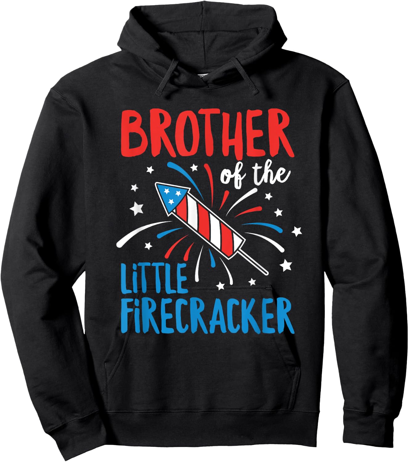 Big Brother Of The Little Firecracker Pregnancy Announcement Hoodie - Hoodie | Black