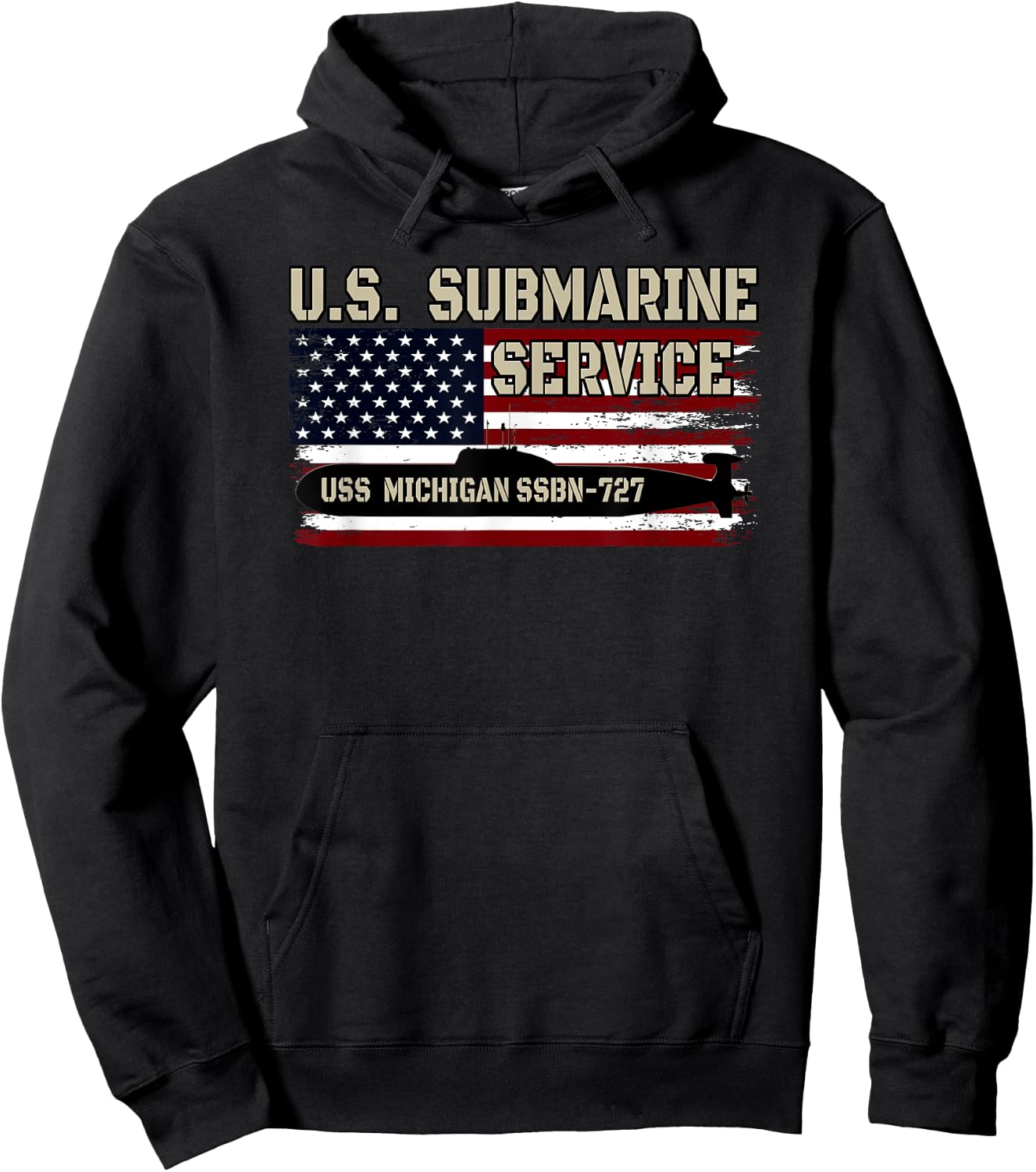 USS Michigan SSBN-727 Submarine Veterans Day Father's Day Hoodie - Hoodie | Black