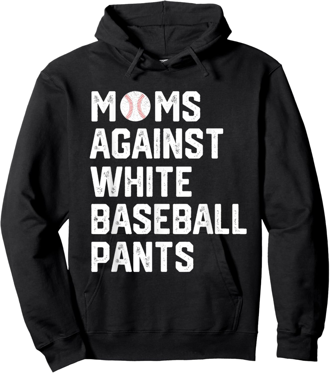 Moms Against White Baseball Pants Hoodie - Hoodie | Black