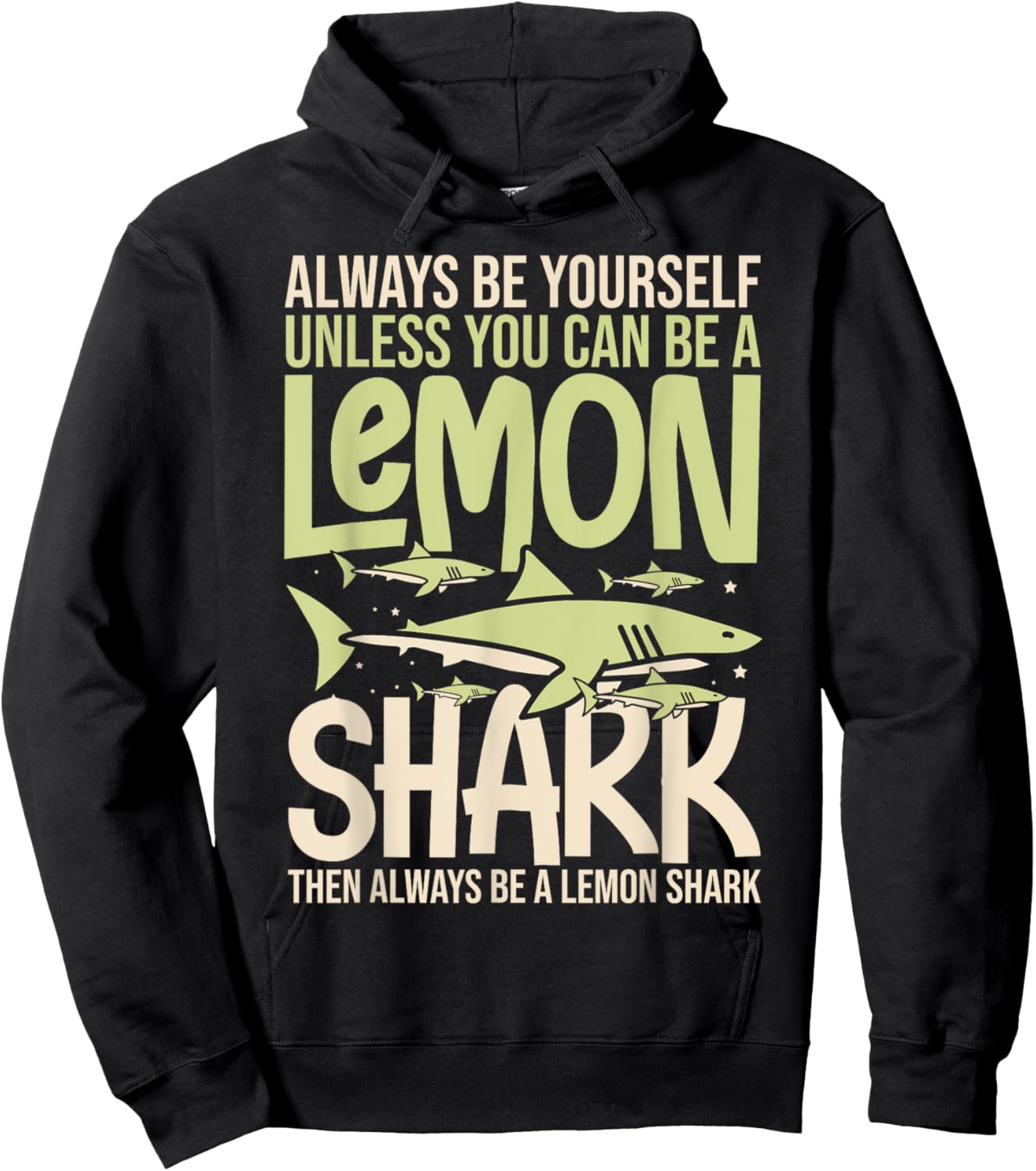 Lemon Shark Animal Tooth Funny Ocean Hoodie - Hoodie | Black