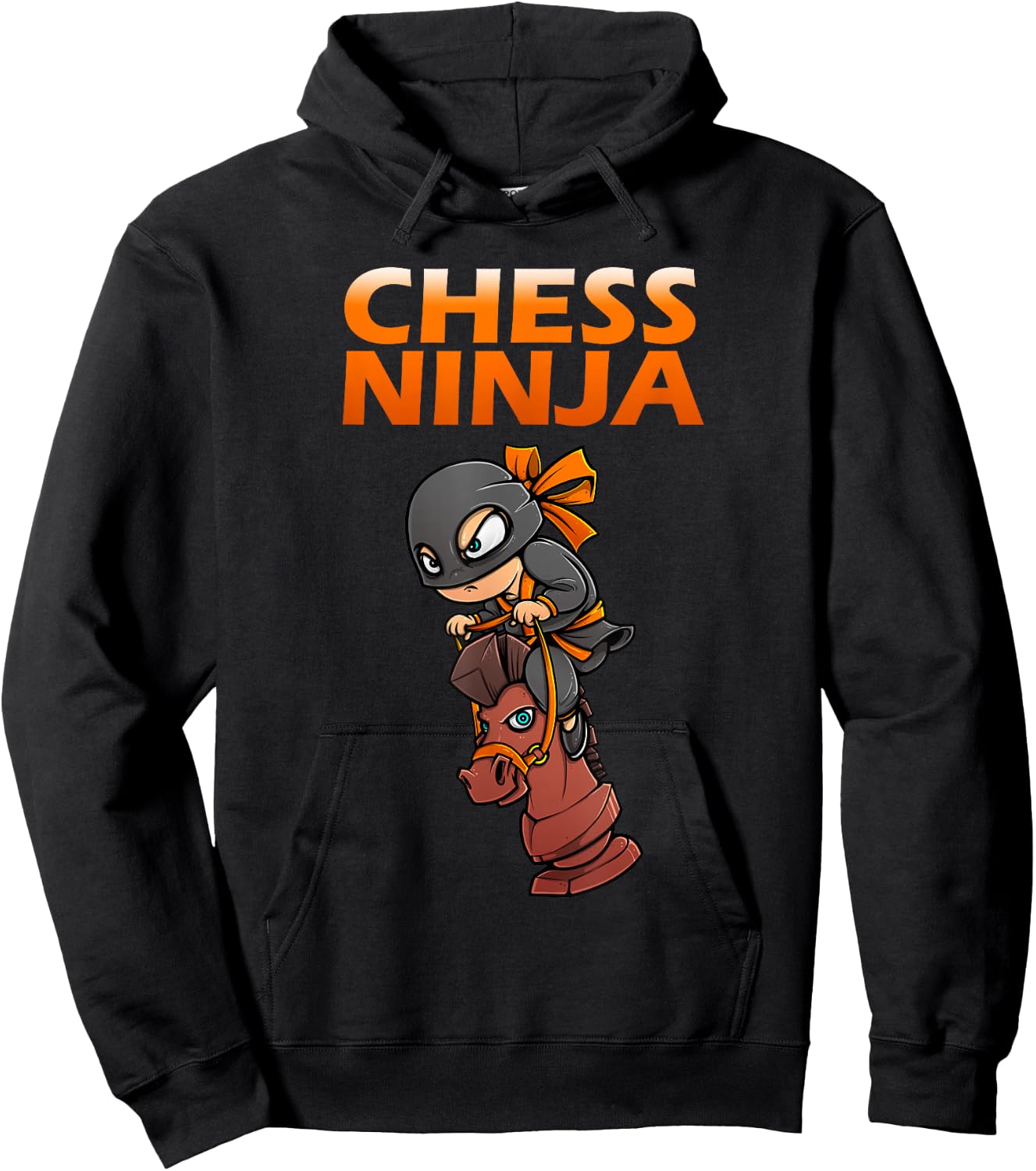 Chess Ninja Art for Kids Boys Girls Chess Player Chess Lover Hoodie - Hoodie | Black