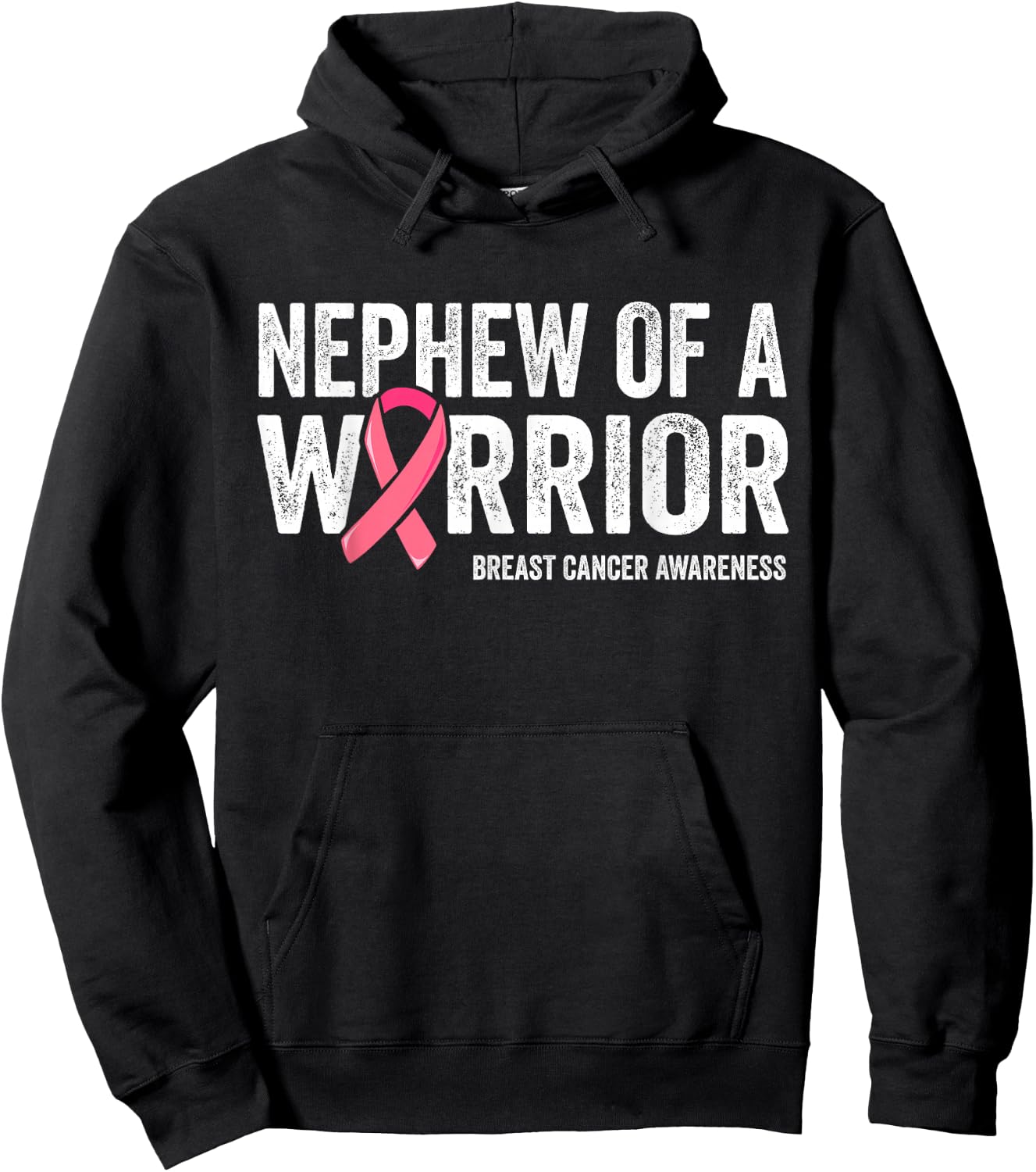 Nephew Of A Warrior Shirt, Nephew Breast Cancer Aunt Hoodie - Hoodie | Black