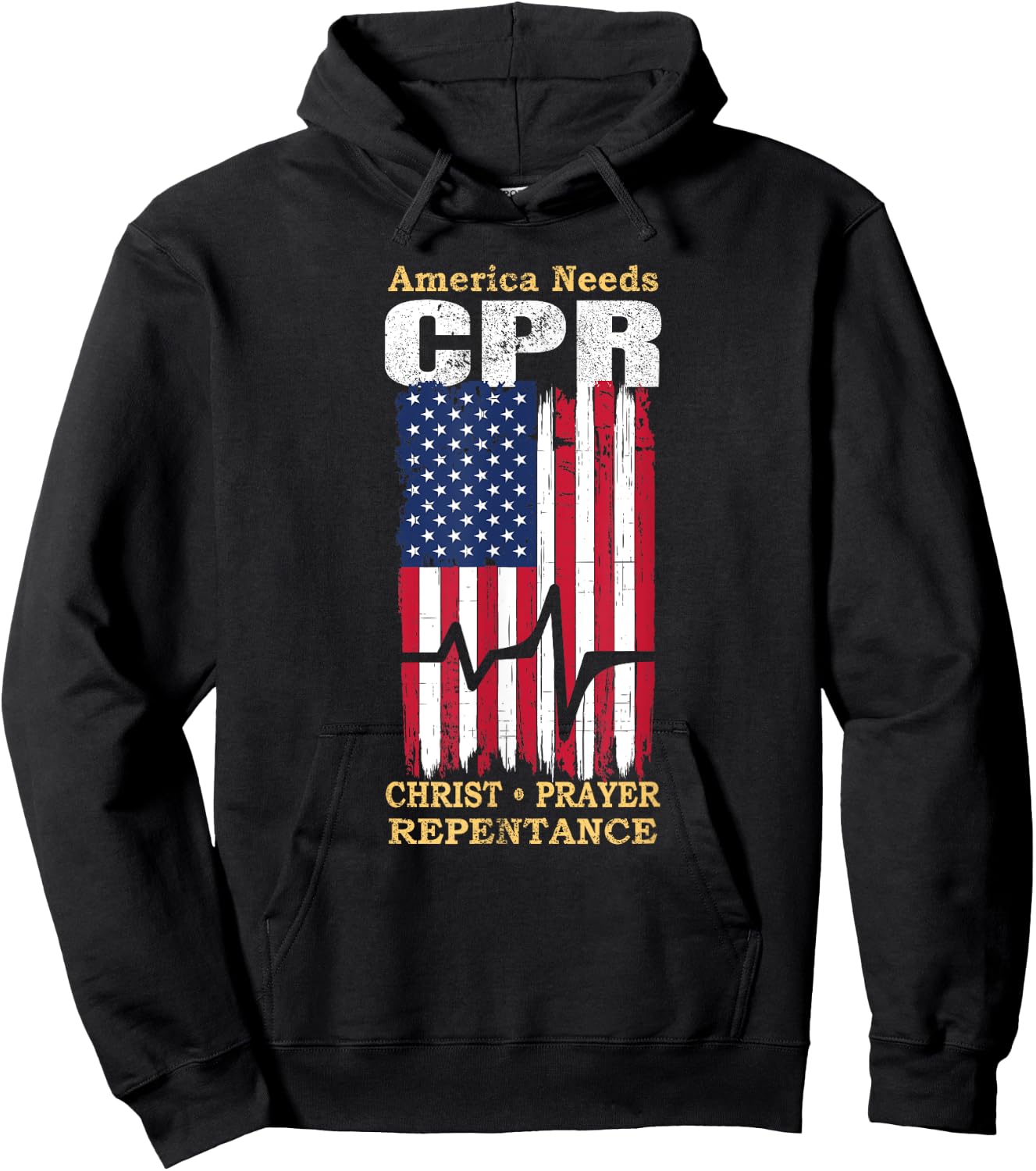 America Needs CPR Christ Prayer Repentance Christian Savior Hoodie - Hoodie | Black