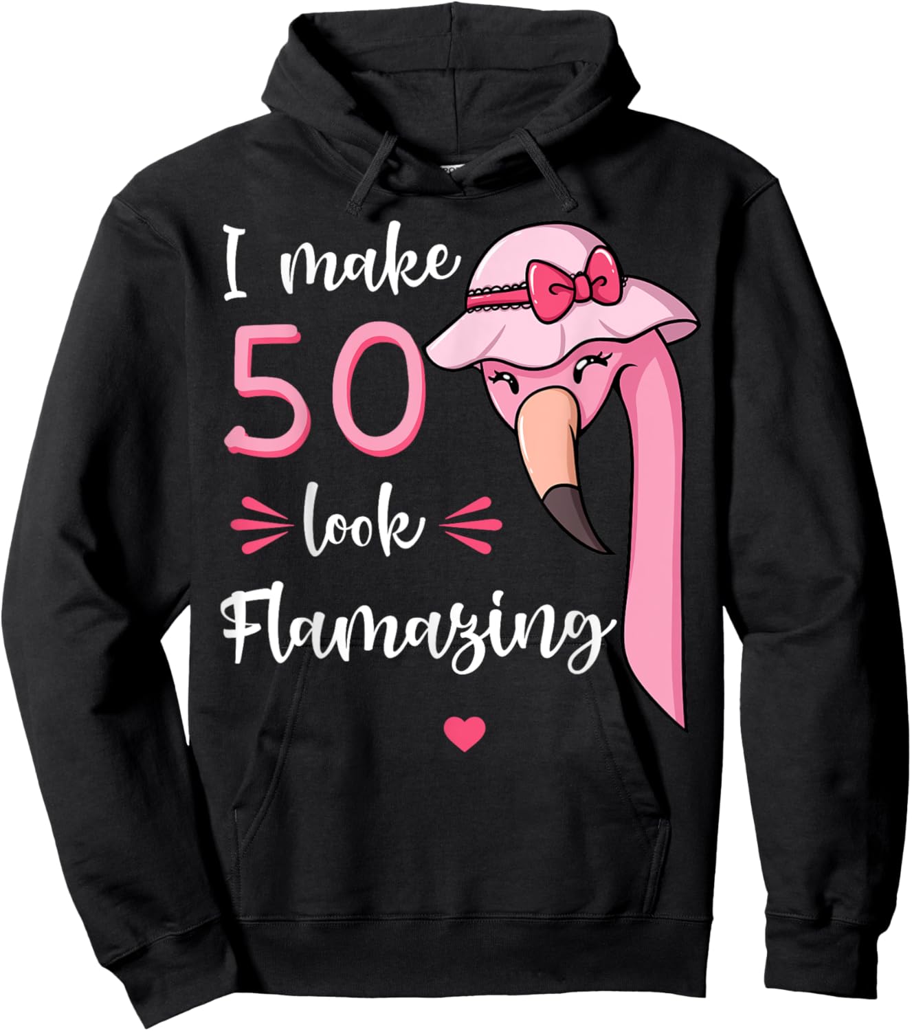 I Make 50 Look Flamazing Flamingo Birthday Party 50th Hoodie - Hoodie | Black