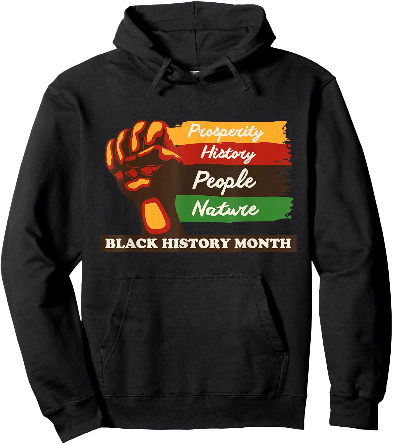 Black History Month African American Pride Fist Men Women Hoodie - Hoodie | Black